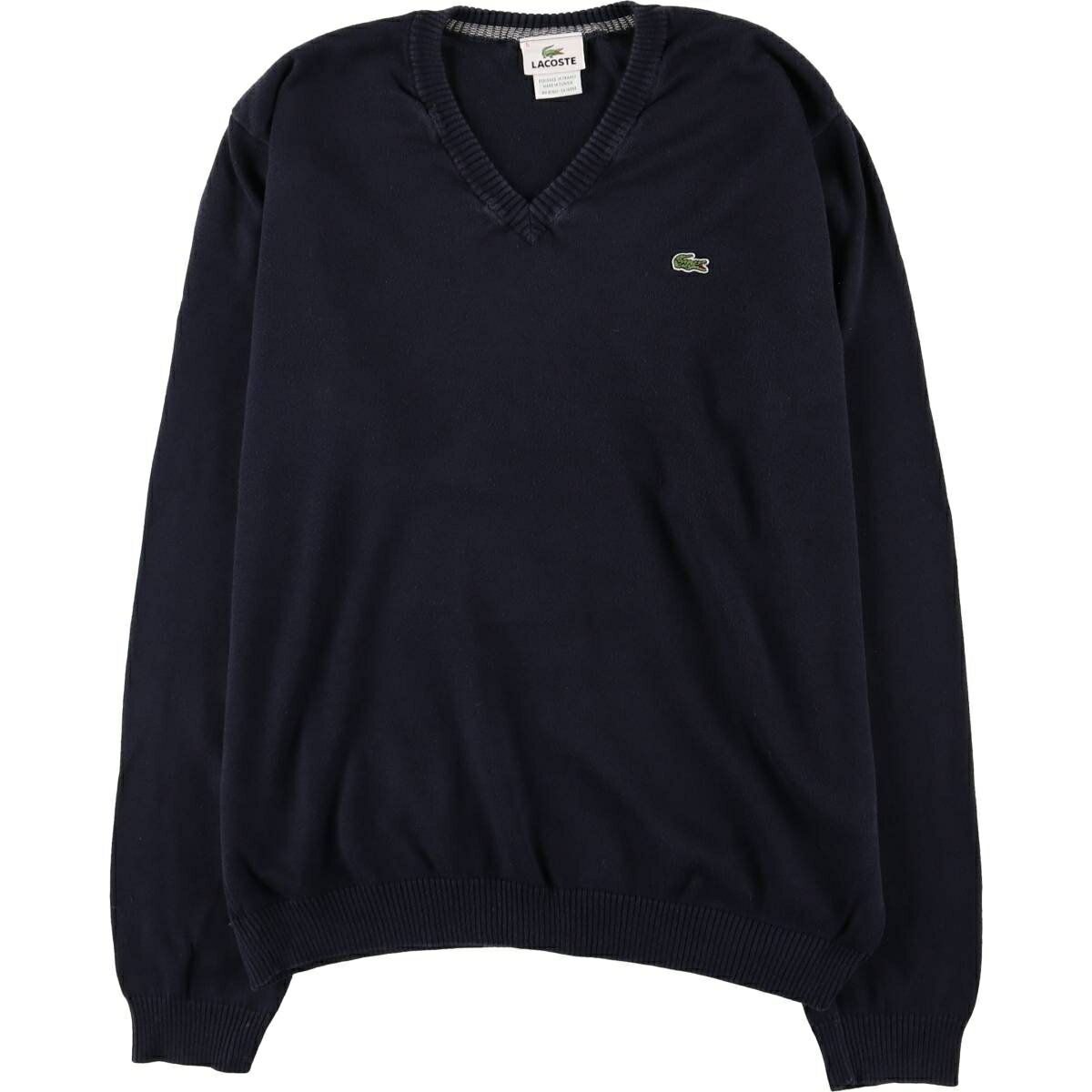 古着 ラコステ LACOSTE Vネック コット