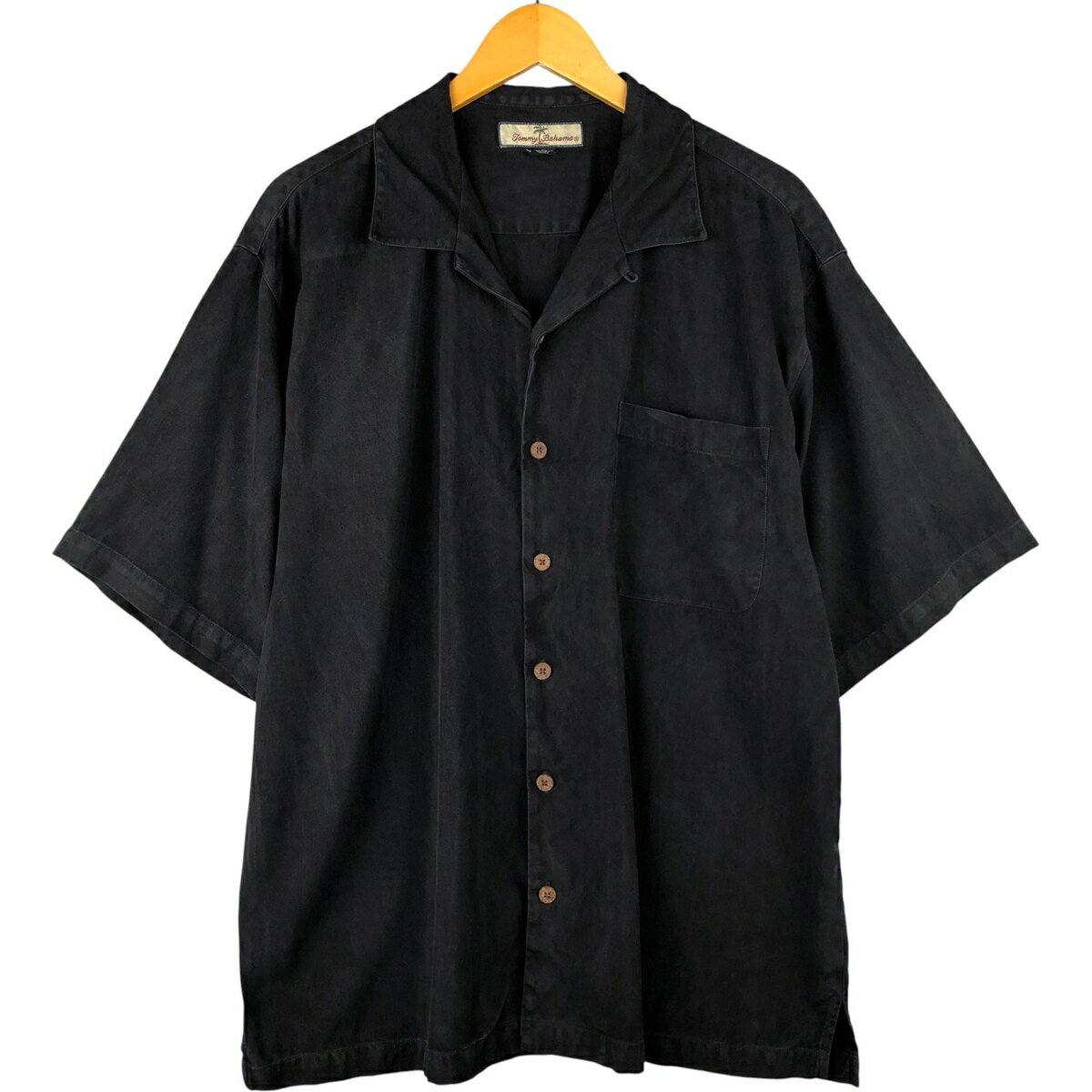 樂天商城 - 古着 トミーバハマ TOMMY BAHAMA ヘリンボーン 半袖 オープンカラー シルクシャツ ボックスシャツ メンズL相当 /eaa589754 【中古】 【251013】