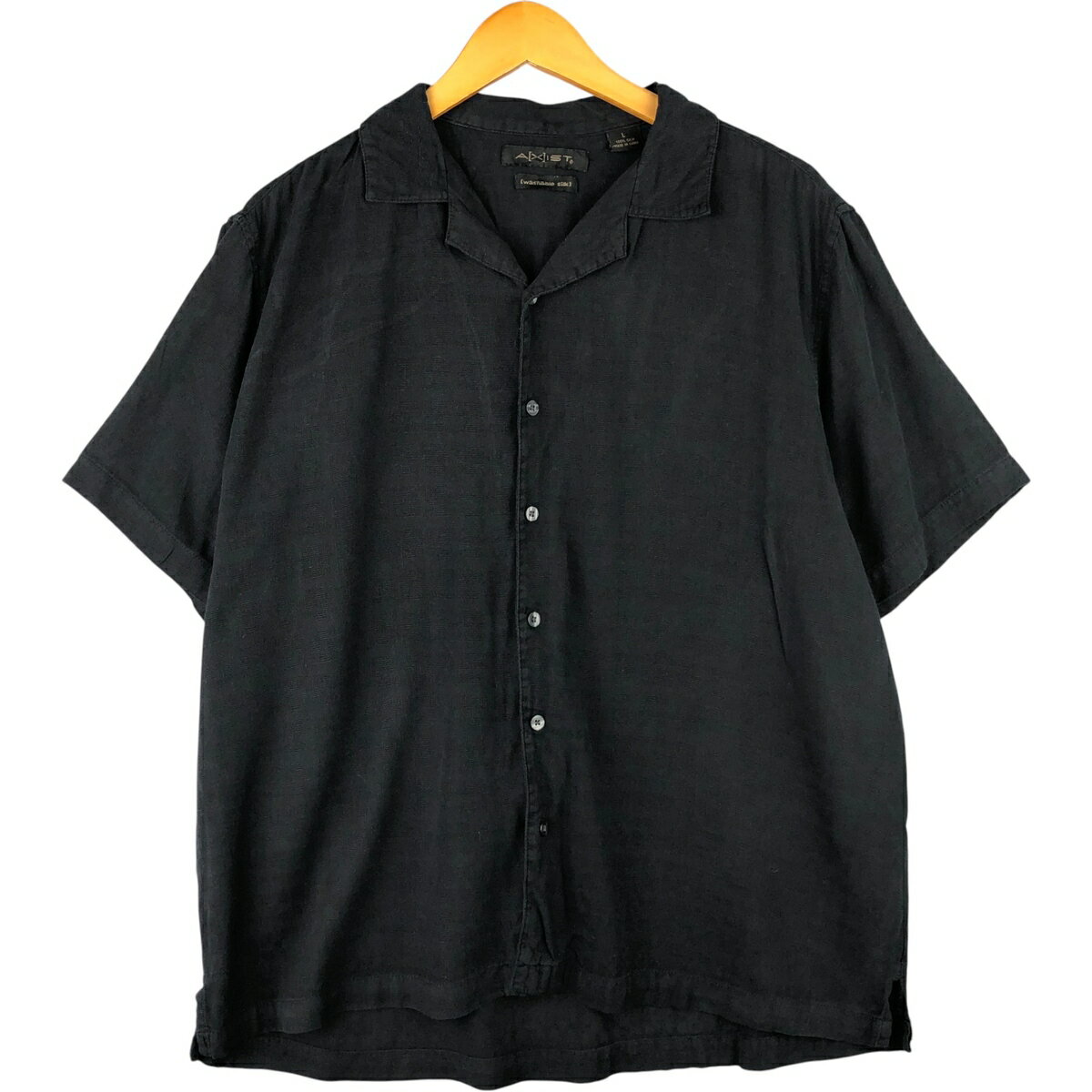 古着 AXIST 半袖 オープンカラー シルクシャツ ボックスシャツ メンズL相当 /eaa589755 【中古】 【251013】