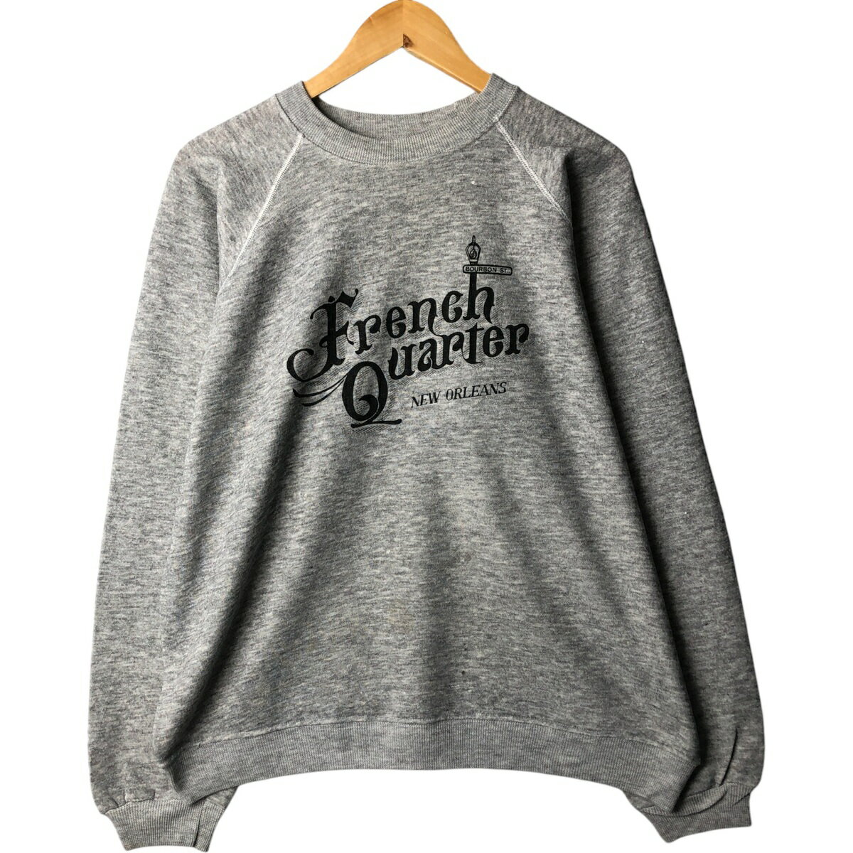 樂天商城 - 古着 80'S ヘインズ Hanes 青タグ プリントスウェットシャツ トレーナー USA製 メンズXL相当 ヴィンテージ /eaa590077 【中古】 【251031】 【SS2603_10】 グレー系 春夏秋冬