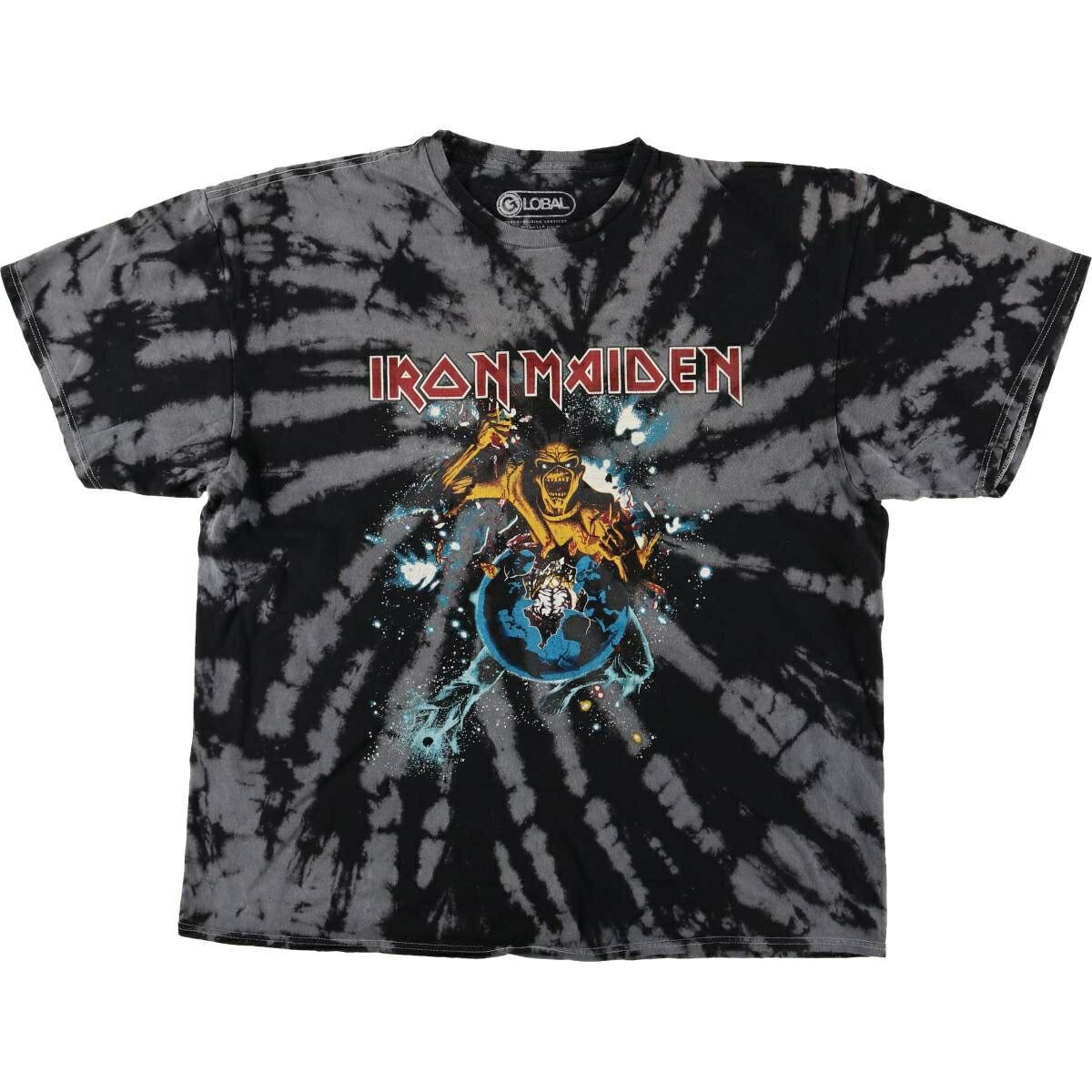 古着 GLOBAL IRON MAIDEN アイアンメイデン タイダイ柄 バンドTシャツ バンT メンズL相当 /eaa590113 【中古】 【251102】