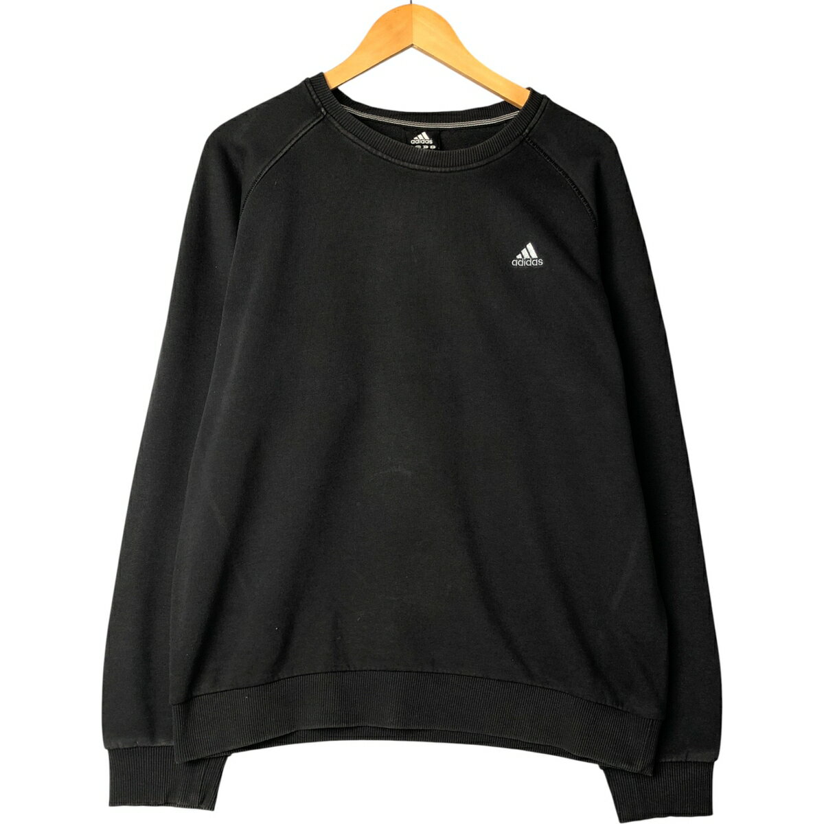 Hawaiian - 古着 アディダス adidas ワンポイントロゴスウェットシャツ トレーナー メンズL相当 /eaa590284 【中古】 【251102】 【SS2603_10】 ブラック系 春夏秋冬