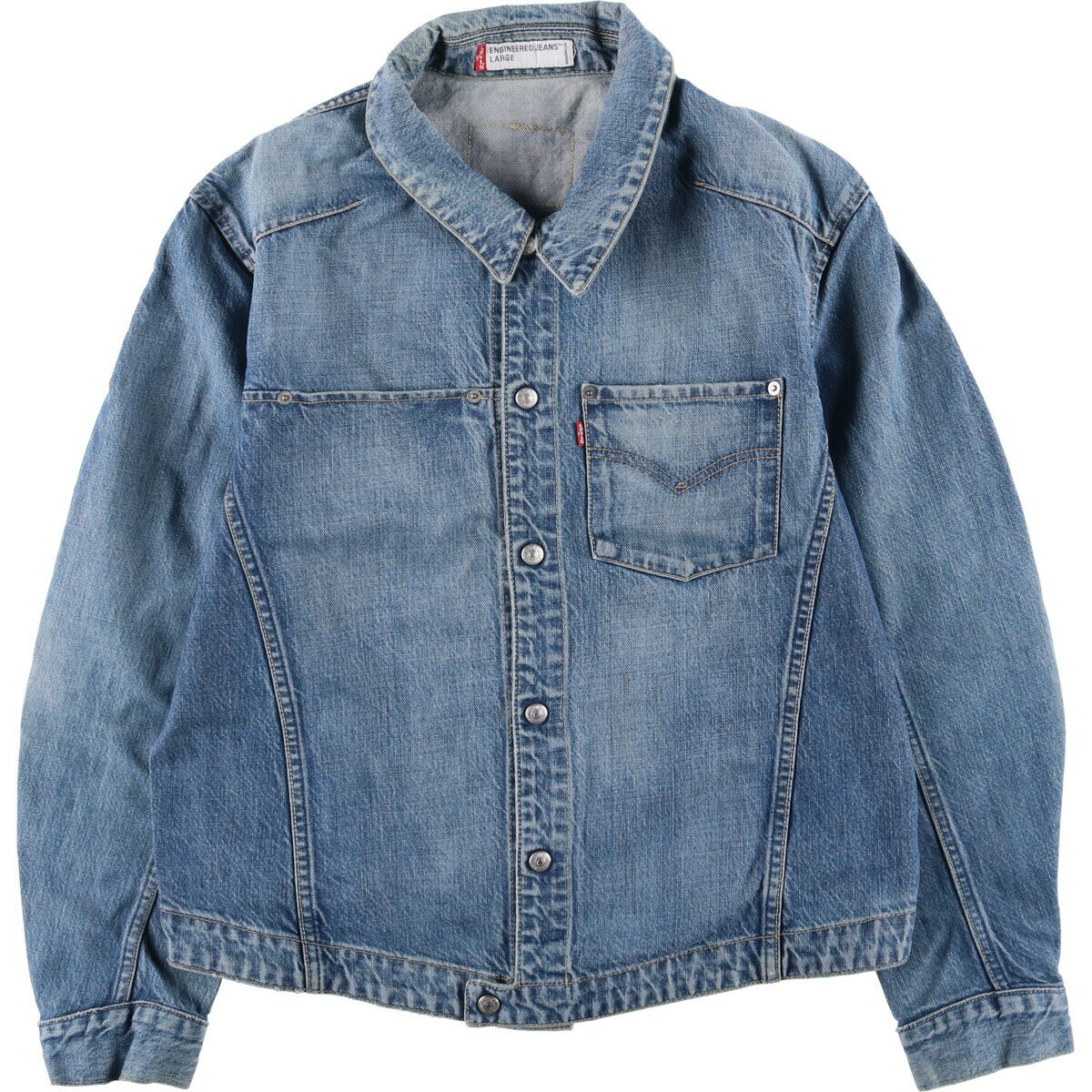 古着 00'S リーバイス Levi's ENGINEERED エンジニアード 70100-0836 ユーロモデル 立体裁断 デニムジャケット メンズL相当 /eaa590364 【中古】 【251110】 【SS2603_10】 ブルー系 春秋冬