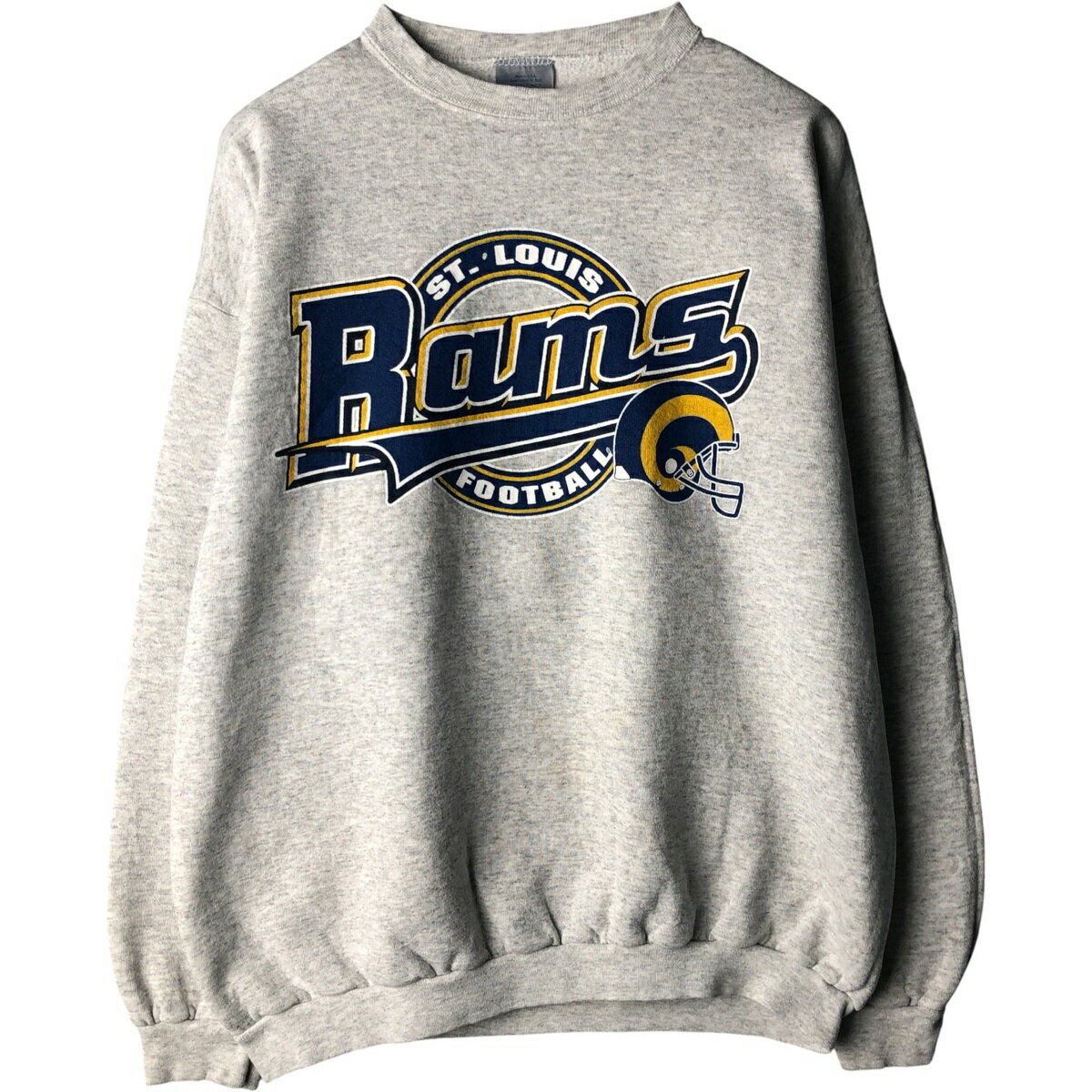 古着 90'S ロゴセブン LOGO7 NFL ST. LOUIS RAMS セントルイスラムズ プリントスウェットシャツ トレーナー USA製 メンズXL相当 ヴィン..