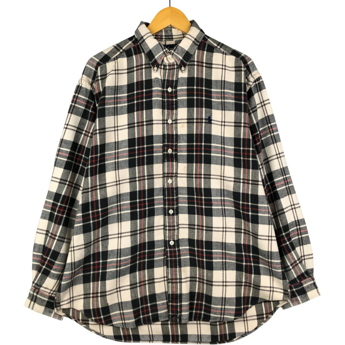 Rakuten - 古着 ラルフローレン Ralph Lauren BLAIRE 長袖 ボタンダウン フランネルチェックシャツ メンズL相当 /eaa590551 【中古】 【251028】 【SS2603_10】 ブラック系 春夏秋冬