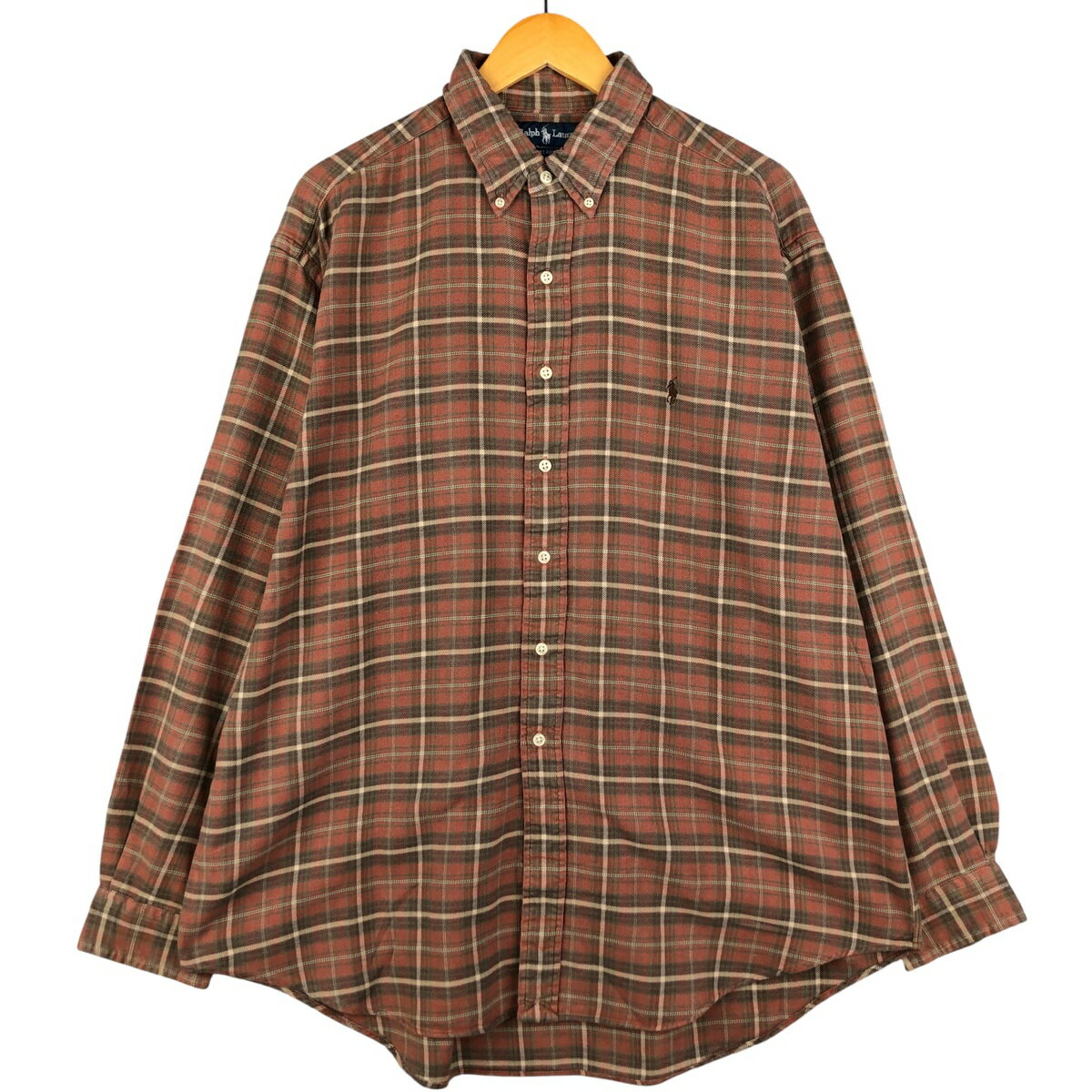ラルフローレン　レザー　パッチ　チェック　シャツ　ブラウン　秋 Ralph Lauren RRL チェック シャツ | ブラウン | FARFETCH JP