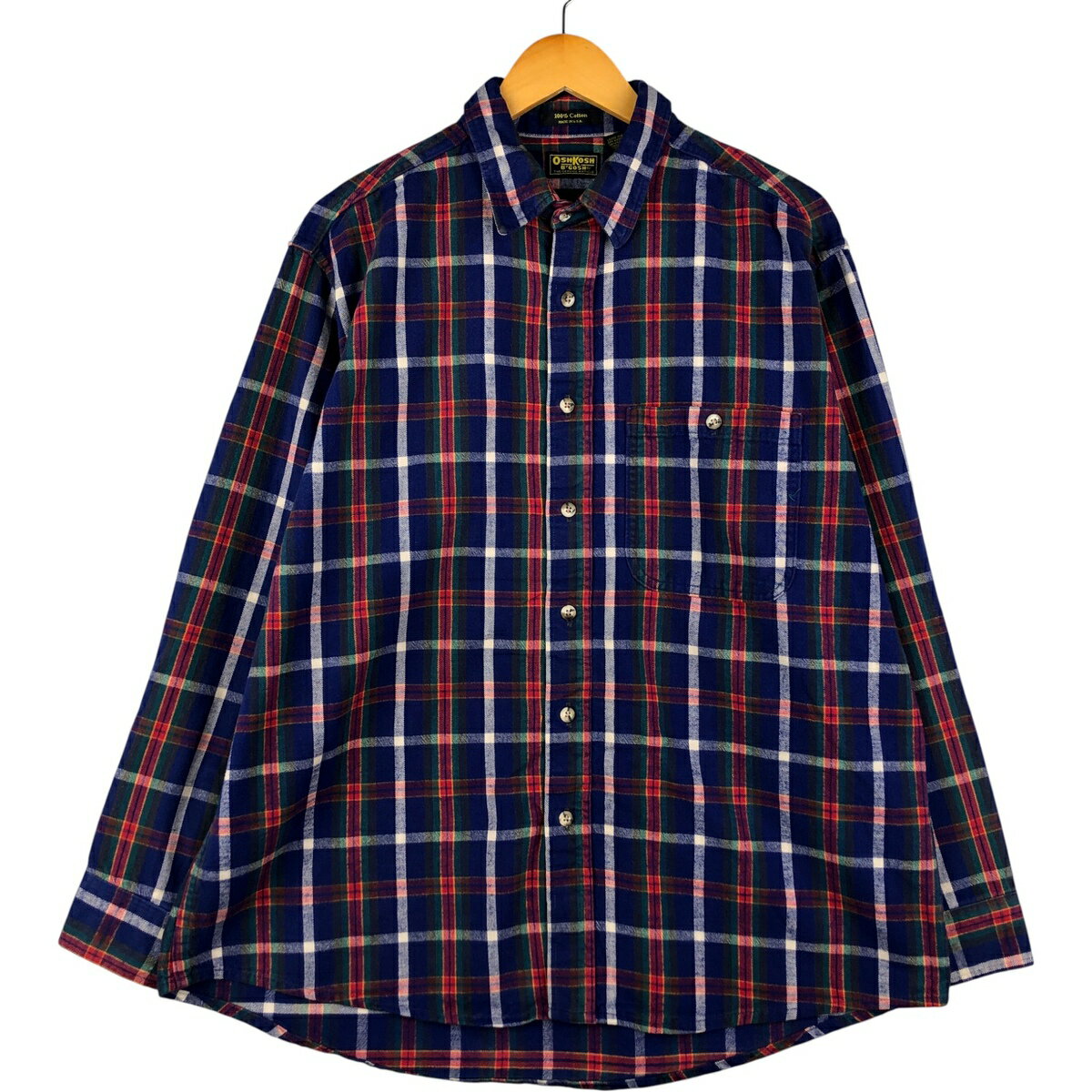 乐天商城 - 古着 ~90'S オシュコシュ Osh kosh 長袖 ライトネルチェックシャツ USA製 メンズXL相当 ヴィンテージ /eaa590558 【中古】 【251028】 【SS2606_30