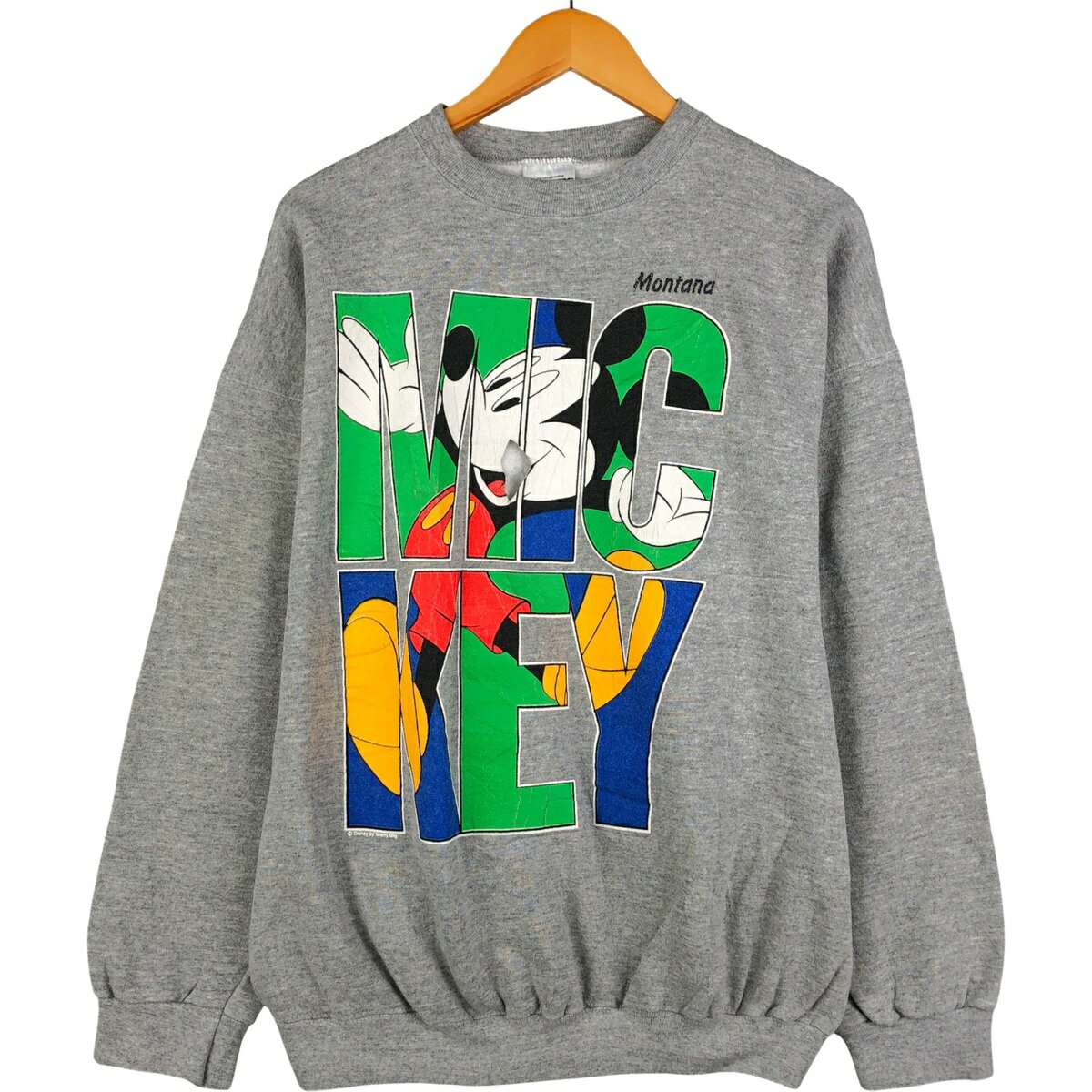 Rakuten - 古着 タルテックス TULTEX MICKEY MOUSE ミッキーマウス キャラクタースウェットシャツ トレーナー USA製 メンズXL相当 /eaa590682 【中古】 【251117】 グレー系 春夏秋冬