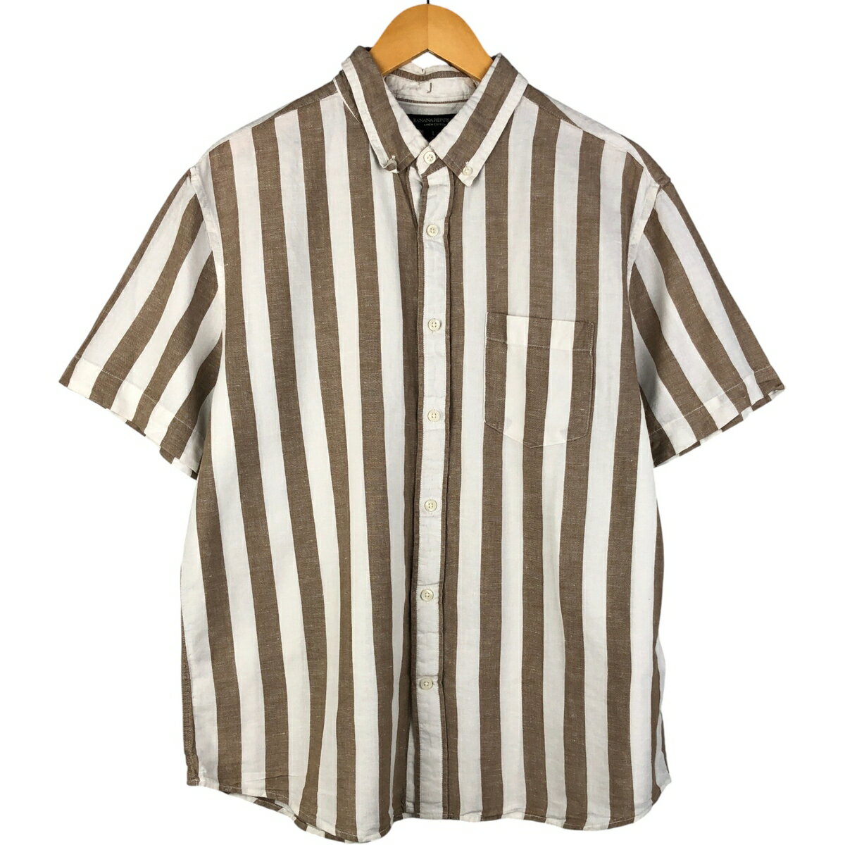 商品詳細 ブランド・BANANA REPUBLIC・バナナリパブリック・ 特徴・半袖・ボタンダウン・ モデル/形状・半袖 リネン ボタンダウンシャツ・ 素材・リネン:51%・コットン:49%・ 色・オフホワイト系 淡白色・ベージュ系・ 柄・...