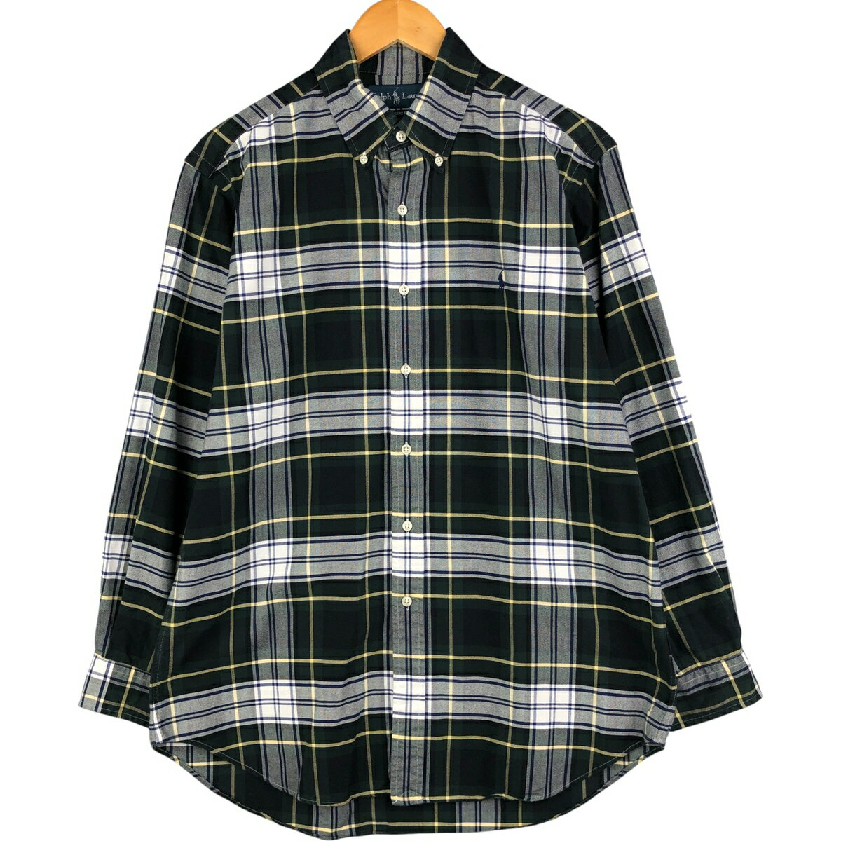 Rakuten - 古着 ラルフローレン Ralph Lauren CLASSIC FIT クラシックフィット 長袖 ボタンダウンチェックシャツ メンズL相当 /eaa590755 【中古】 【251103】 カーキ系 春夏秋冬