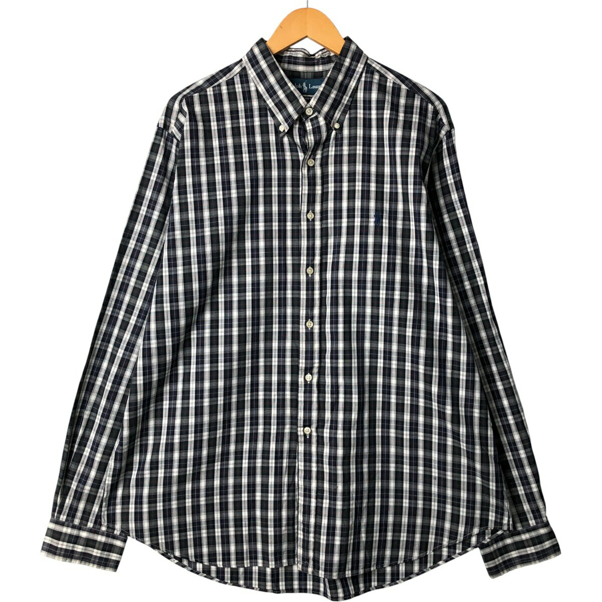 古着 ラルフローレン Ralph Lauren CLASSIC FIT クラシックフィット 長袖 ボタンダウンチェックシャツ メンズXL相当 /eaa590933 【中古..
