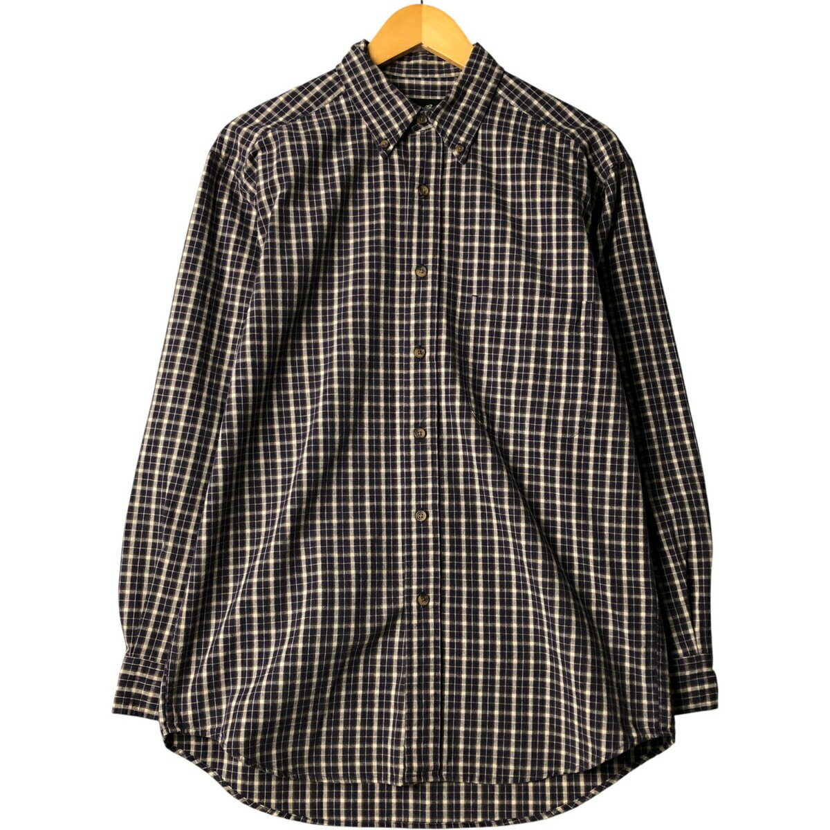 樂天商城 - 古着 エディーバウアー Eddie Bauer 長袖 ボタンダウンチェックシャツ メンズS相当 /eaa591260 【中古】 【251101】 【SS2603_10】 ネイビー系 春夏秋冬