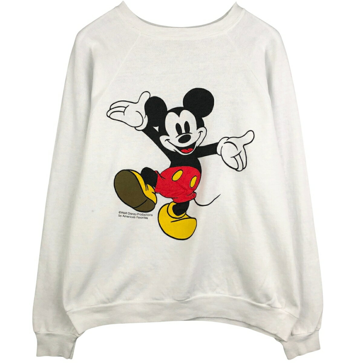 樂天商城 - 古着 80~90'S HUGGER MICKEY MOUSE ミッキーマウス キャラクタースウェットシャツ トレーナー USA製 メンズXL相当 ヴィンテージ /eaa591336 【中古】 【251025】 【NH-2508】 【SS2603_10】 ホワイト系 春夏秋冬