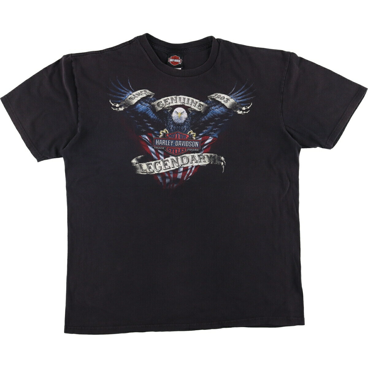 Rakuten - 古着 ハーレーダビッドソン Harley-Davidson 鷲柄 イーグル柄 モーターサイクル バイクTシャツ メンズXL相当 /eaa591356 【中古】 【251026】 ブラック系 春夏秋