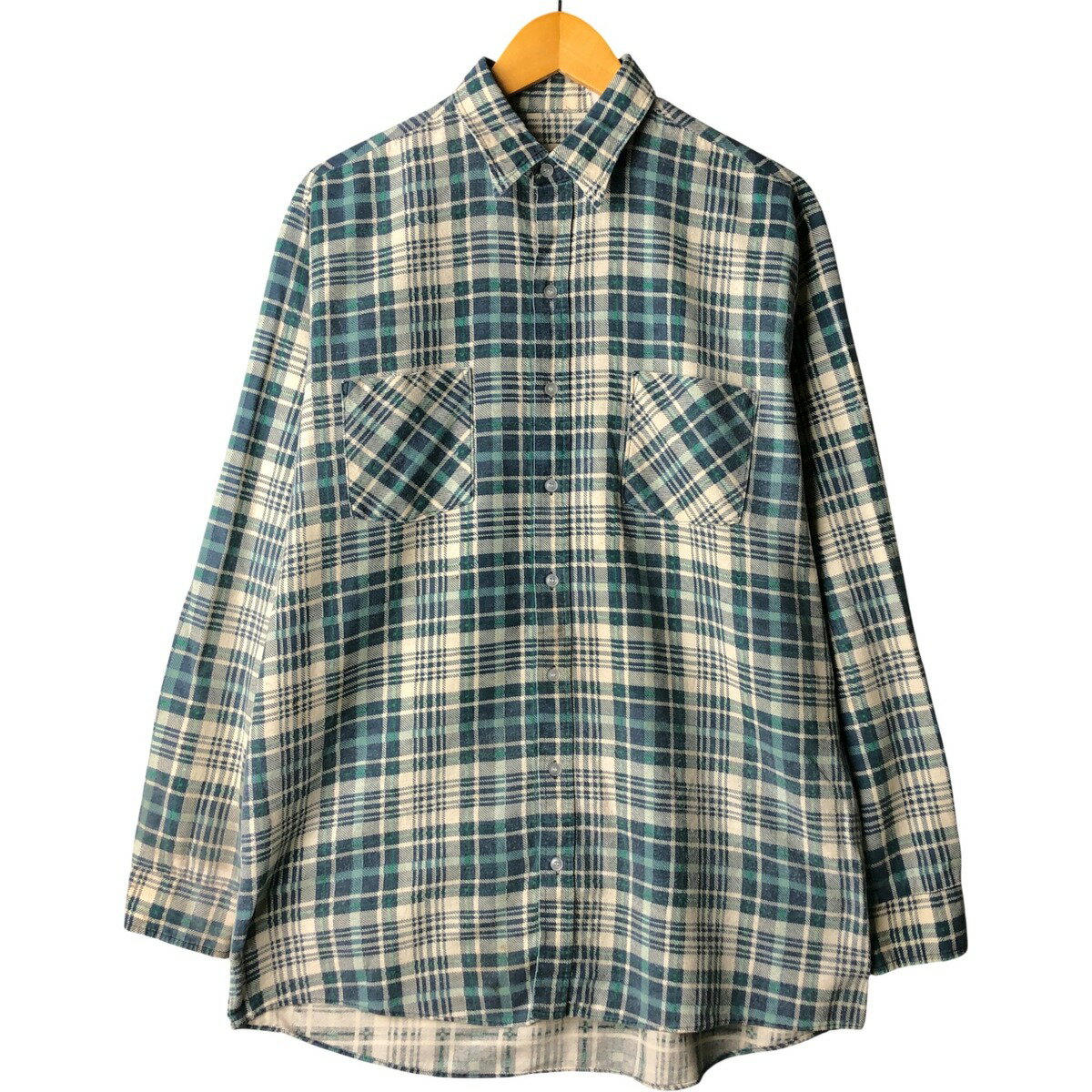 Rakuten - 古着 ~90'S OZARK TRAIL 長袖 プリントネルチェックシャツ メンズL相当 ヴィンテージ /eaa591584 【中古】 【251101】 【SS2603_10】 グリーン系 春夏秋冬