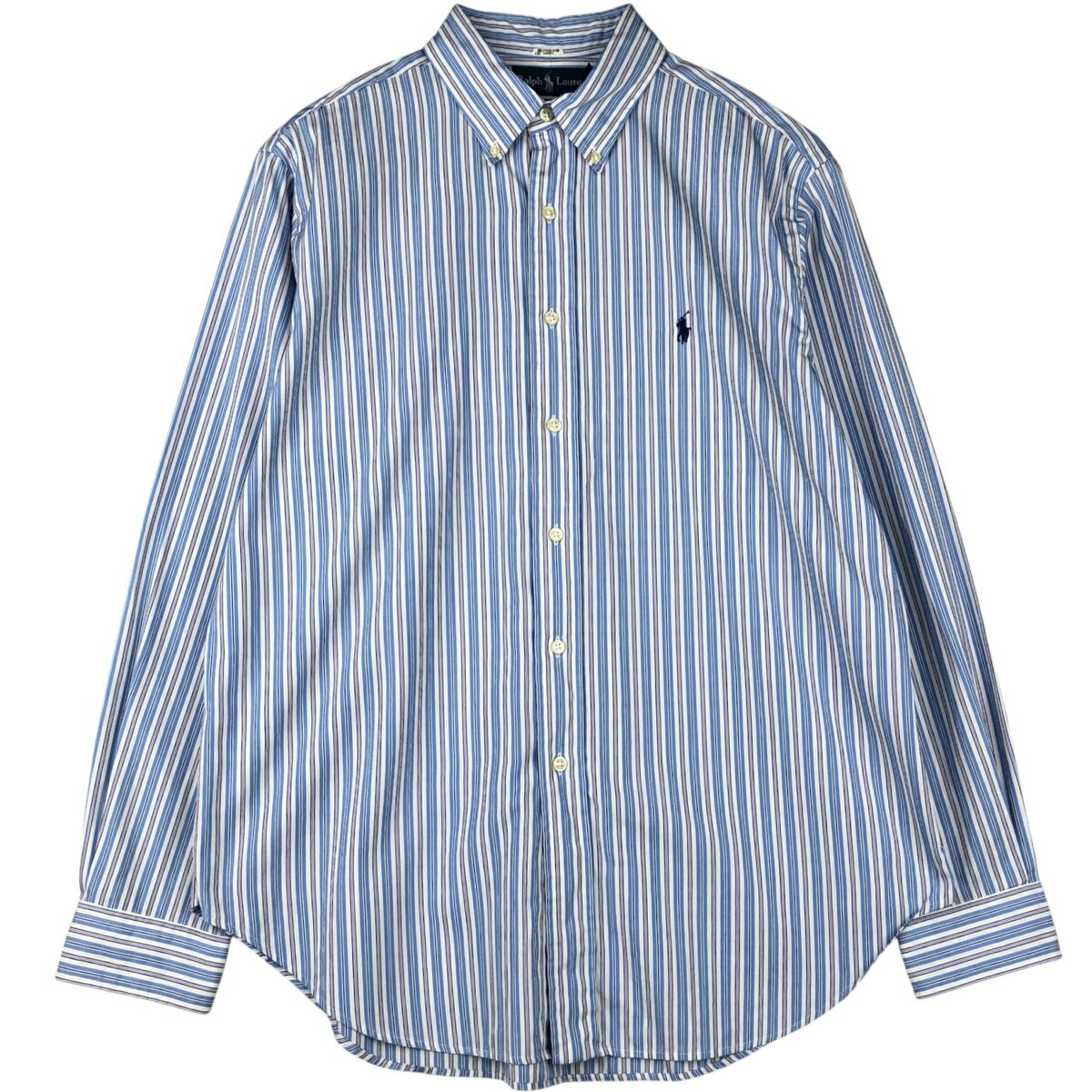 Rakuten - 古着 ラルフローレン Ralph Lauren CUSTOM FIT 長袖 ボタンダウンストライプシャツ メンズL相当 /eaa591709 【中古】 【251019】 【NH-2508】 ブルー系 春夏秋冬