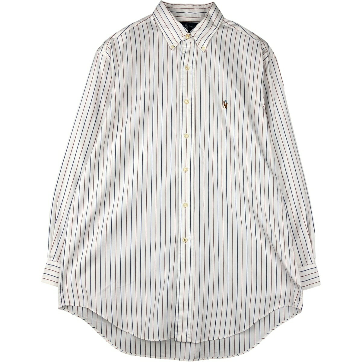 Rakuten - 古着 ラルフローレン Ralph Lauren YARMOUTH 長袖 ボタンダウンストライプシャツ メンズL相当 /eaa591733 【中古】 【251019】 【NH-2508】