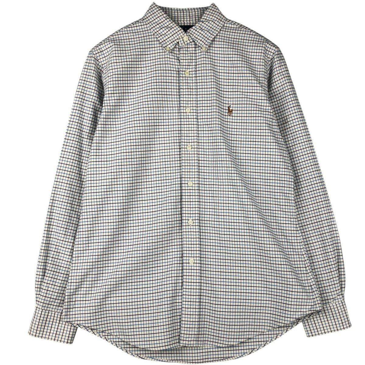乐天商城 - 古着 ラルフローレン Ralph Lauren CUSTOM FIT 長袖 ボタンダウンチェックシャツ メンズM相当 /eaa591753 【中古】 【251018】 【NH-2508】 【SS2606_10
