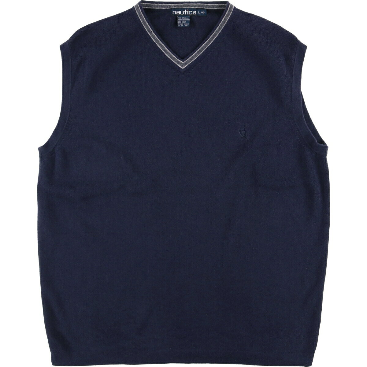 古着 90'S ノーティカ NAUTICA リブ編み Vネック コットンニットベスト メンズL相当 ヴィンテージ /eaa592045 【中古】 【251027】(4)