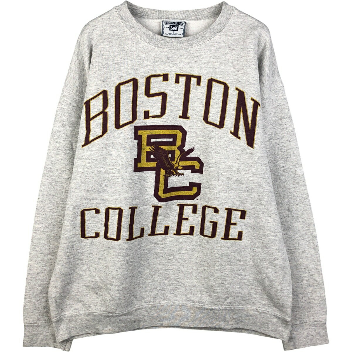 古着 90'S リー Lee BOSTON ボストン大学 鷲柄 イーグル柄 3連プリント カレッジスウェットシャツ トレーナー USA製 メンズL相当 ヴィンテージ /eaa592652 【中古】 【251101】 【NH-2508】