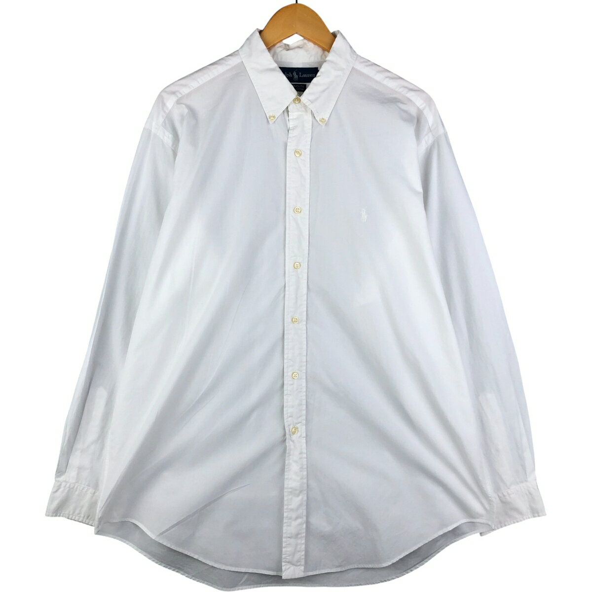 樂天商城 - 古着 ラルフローレン Ralph Lauren YARMOUTH 長袖 ボタンダウンシャツ メンズXL相当 /eaa592720 【中古】 【251027】 ホワイト系 春夏秋冬