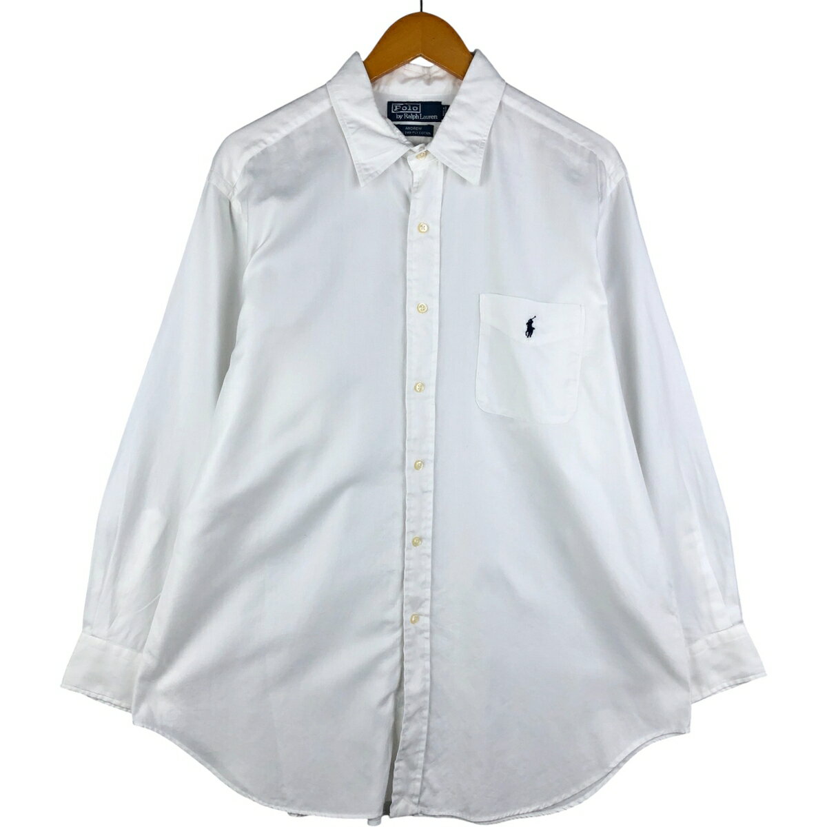 Rakuten - 古着 ラルフローレン Ralph Lauren POLO by Ralph Lauren ANDREW ヘリンボーン 長袖 コットンシャツ メンズXL相当 /eaa592746 【中古】 【251026】 ホワイト系 春夏秋冬