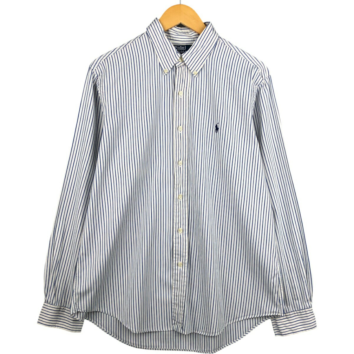 Rakuten - 古着 ラルフローレン Ralph Lauren CUSTOM FIT 長袖 ボタンダウンストライプシャツ メンズL相当 /eaa592777 【中古】 【251030】 【SS2606_10】
