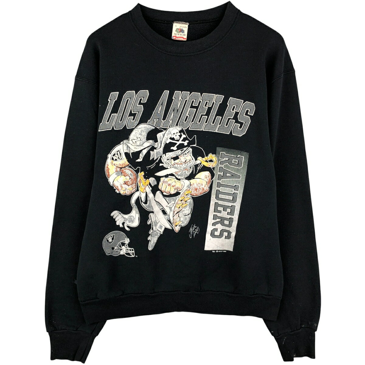 古着 90'S フルーツオブザルーム FRUIT OF THE LOOM NFL LOS ANGELES RAIDERS ロサンゼルスレイダーズ プリントスウェットシャツ トレーナー USA製 メンズL相当 ヴィンテージ /eaa592950 【中古】 【251101】 【NH-2508】