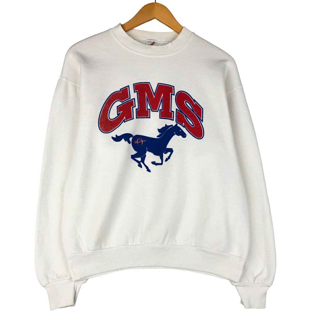 樂天商城 - 古着 90'S ジャージーズ Jerzees 馬柄 プリントスウェットシャツ トレーナー USA製 メンズM相当 ヴィンテージ /eaa593441 【中古】 【251121】 ホワイト系 春夏秋冬