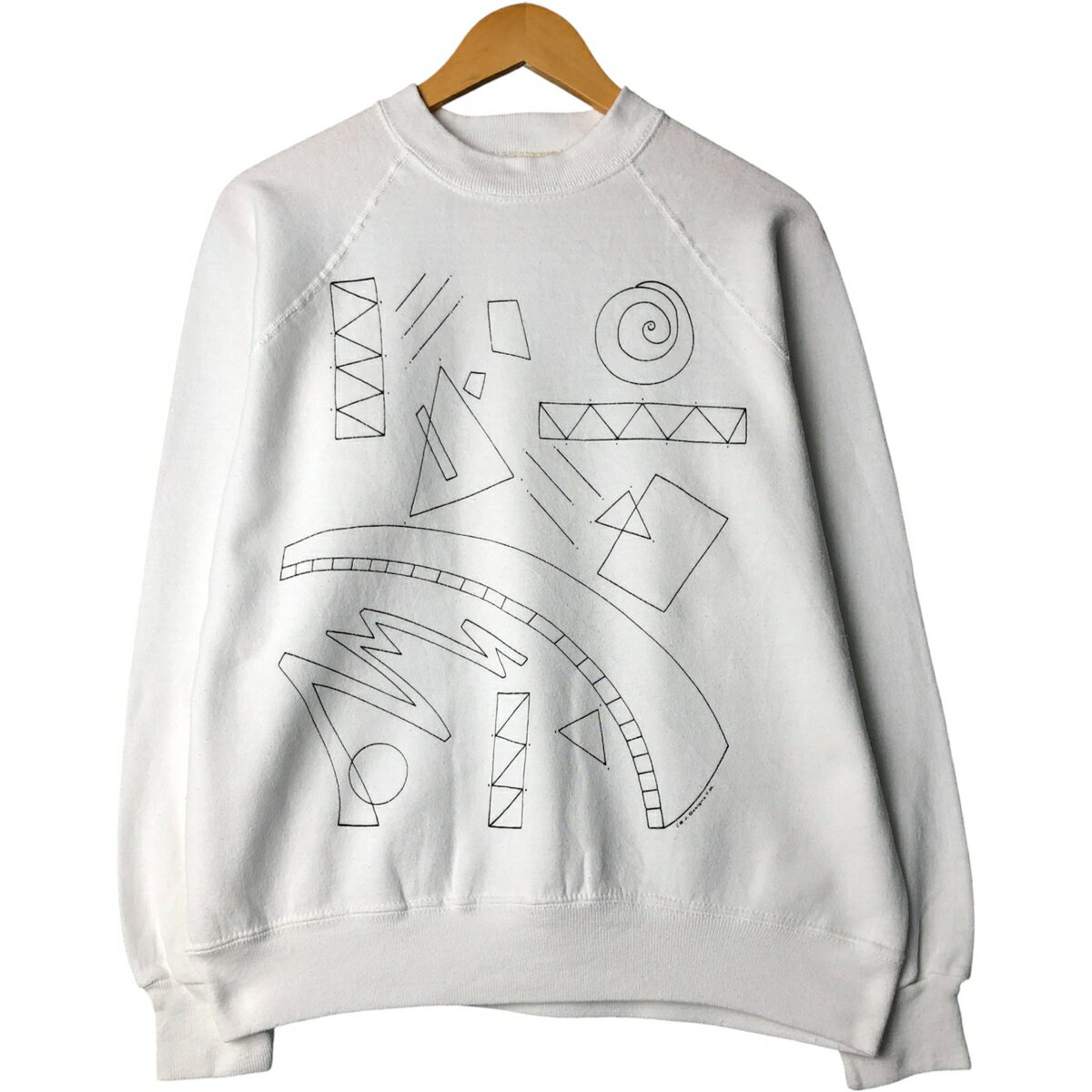 樂天商城 - 古着 90'S B.J. Design Concepts アート プリントスウェットシャツ トレーナー USA製 メンズL相当 ヴィンテージ /eaa593479 【中古】 【251122】 ホワイト系 春夏秋冬