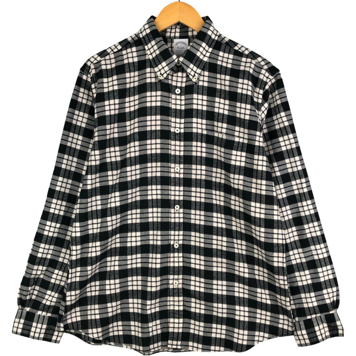 古着 ブルックスブラザーズ Brooks Brothers Est.1818 長袖 ボタンダウン ライトネルチェックシャツ メンズL相当 /eaa593766 