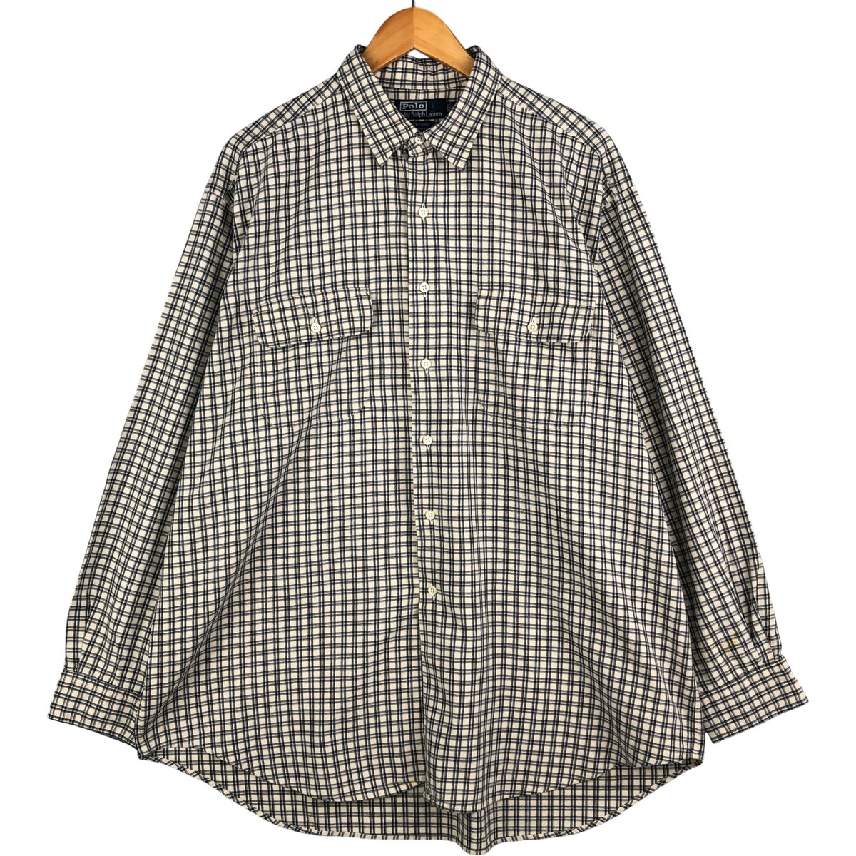 古着 ラルフローレン Ralph Lauren POLO by Ralph Lauren BENFORD 長袖 ボタンダウンチェックシャツ メンズXL相当 /eaa593774 【中古】 【251110】 ブラック系 春夏秋冬