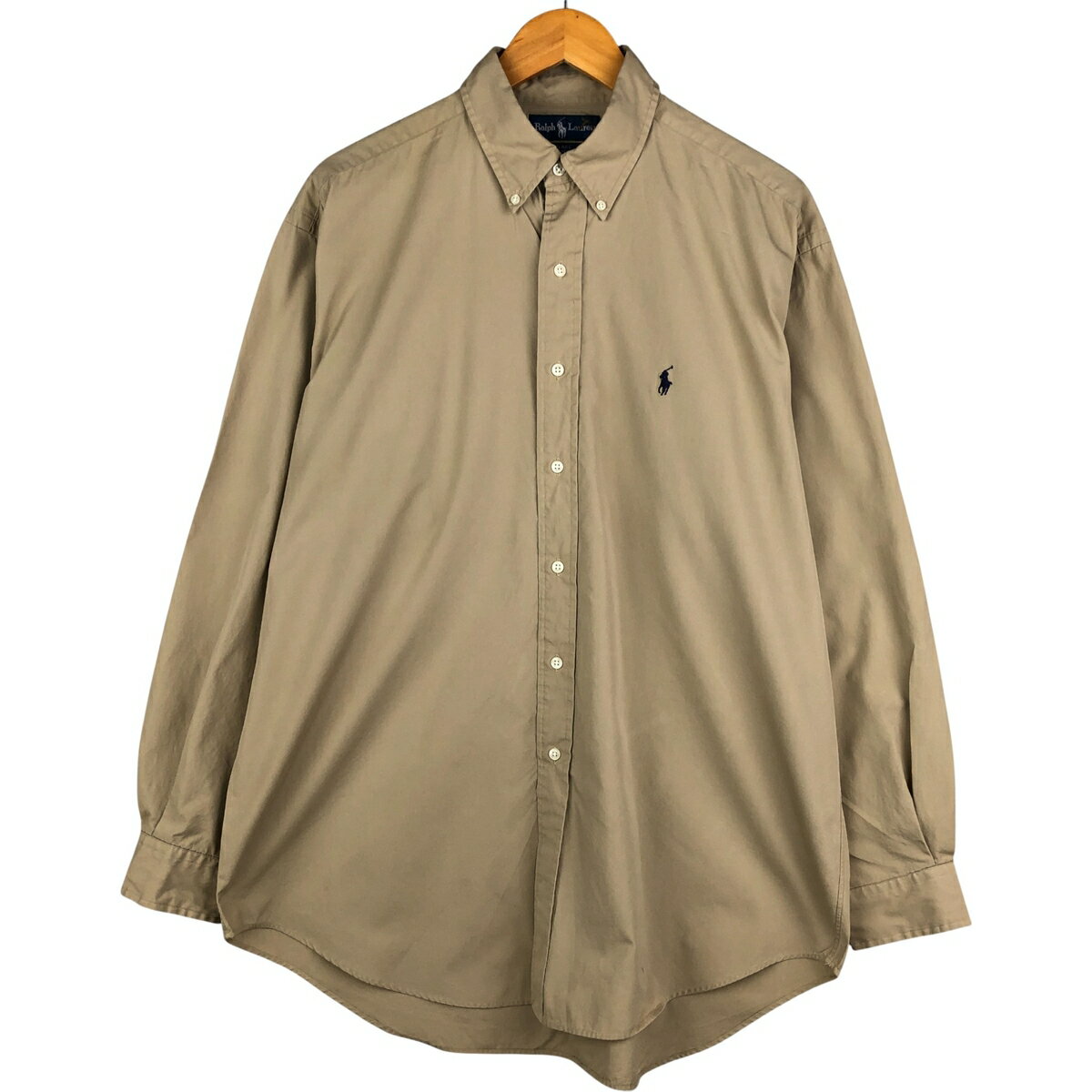 樂天商城 - 古着 ラルフローレン Ralph Lauren BLAKE 長袖 ボタンダウンシャツ メンズL相当 /eaa593785 【中古】 【251111】 ベージュ系 春夏秋冬