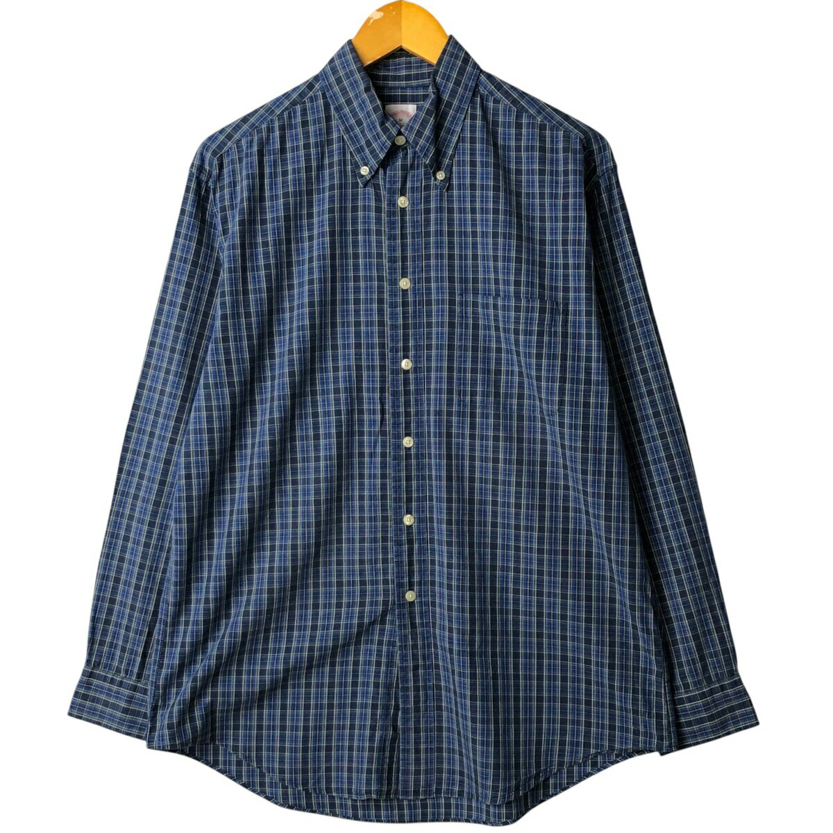 Rakuten - 古着 ブルックスブラザーズ Brooks Brothers 346 長袖 ボタンダウンチェックシャツ メンズM相当 /eaa594529 【中古】 【251018】 【SS2603_10】 ネイビー系 春夏秋冬
