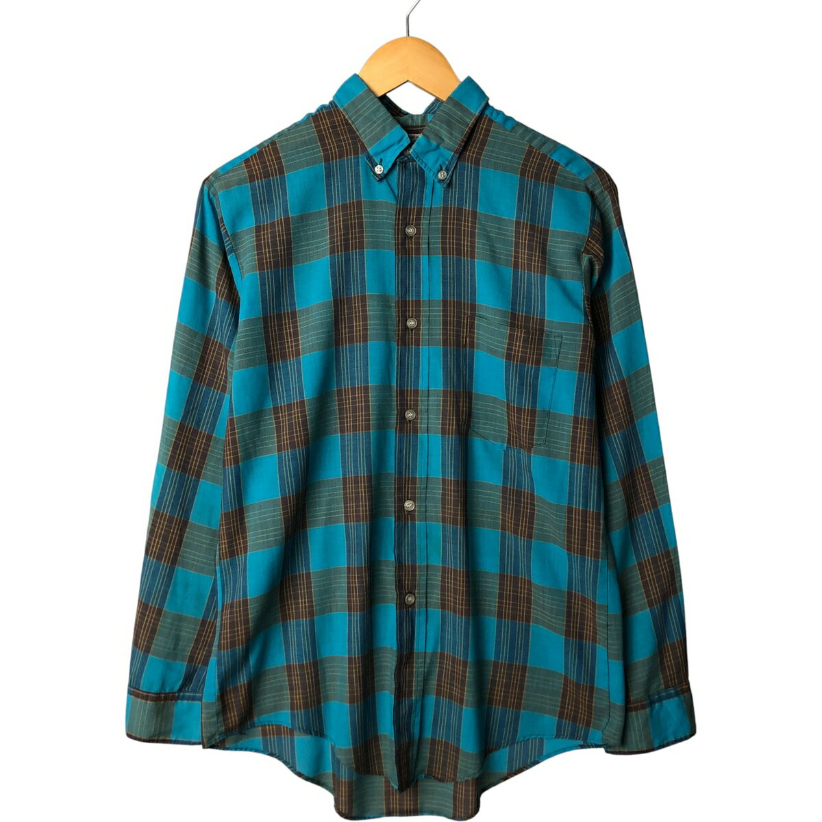 Rakuten - 古着 70'S~ Royal Coach 長袖 ボタンダウンチェックシャツ メンズM相当 ヴィンテージ /eaa594788 【中古】 【251109】 ブルー系 春夏秋冬