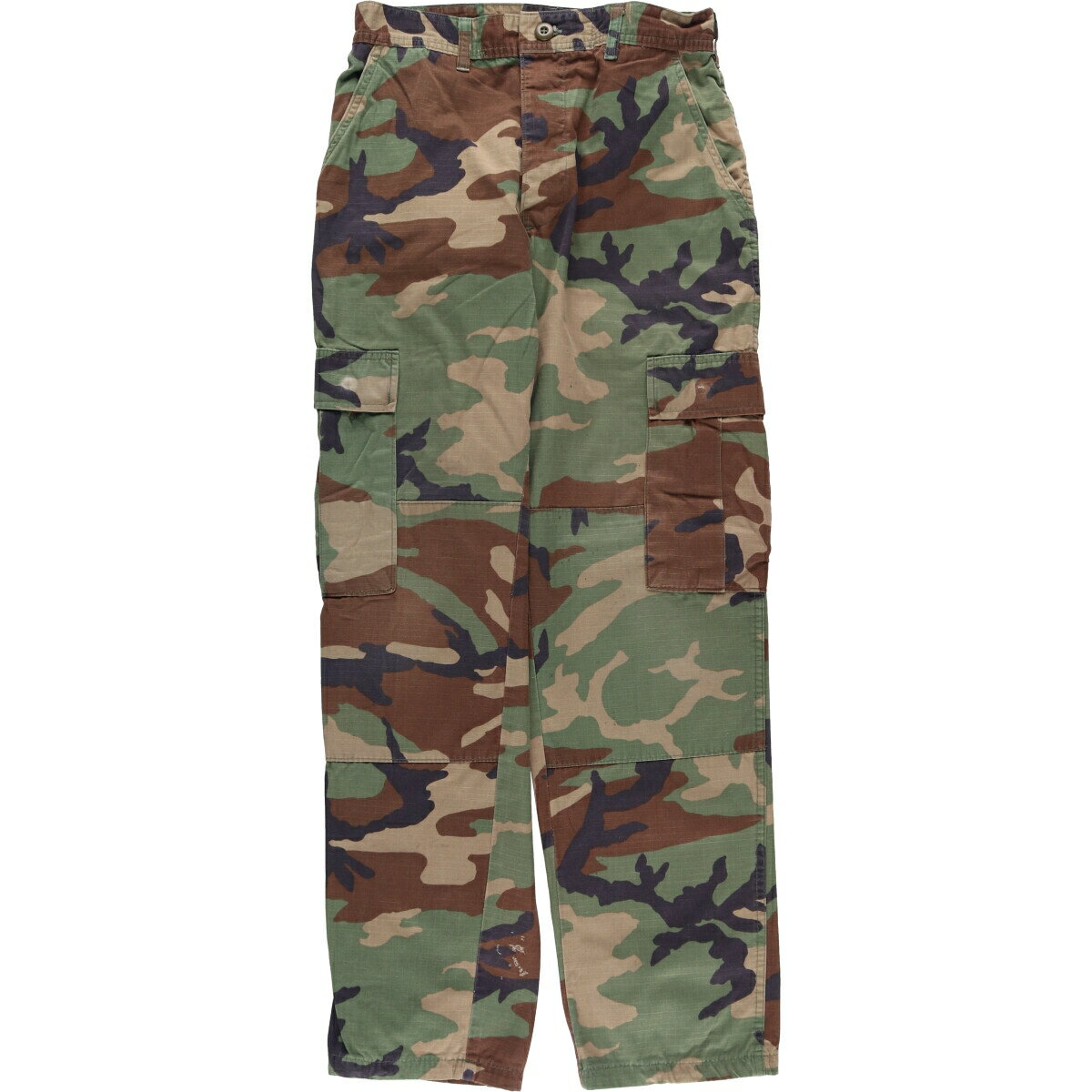 古着 00'S 米軍実品 迷彩柄 ウッドランドカモ リップストップ ミリタリー カーゴパンツ コンバットパンツ USA製 SMALL-REGULAR メンズw30相当 /eaa595534 【中古】 【251109】 【SS2606_30