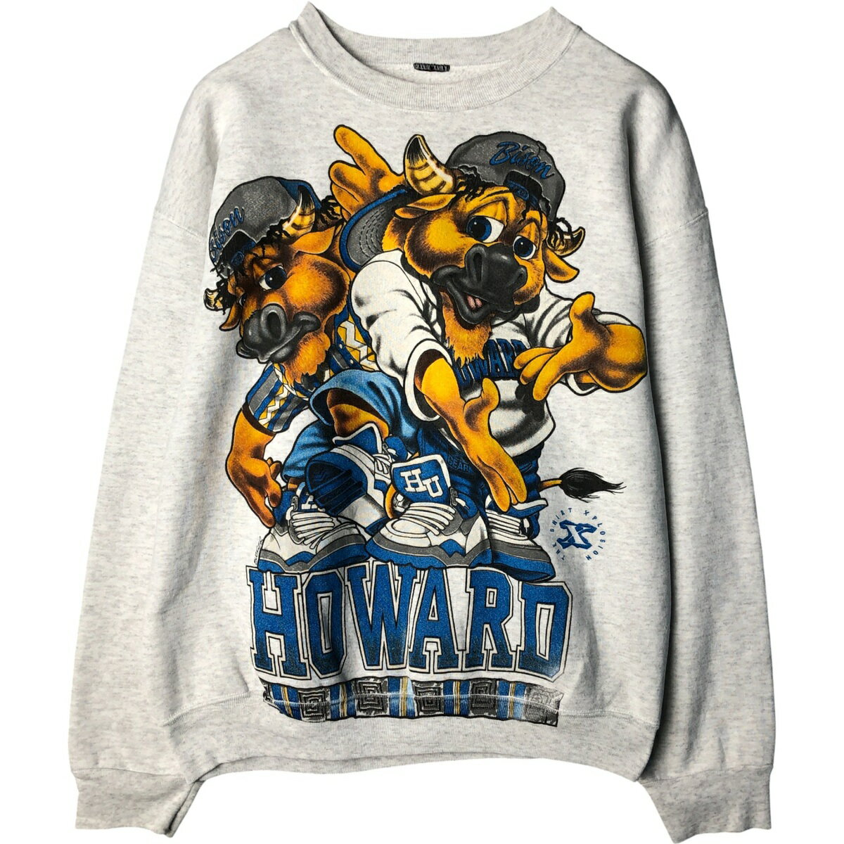 American Casual - 古着 カレッジ キャラクタースウェットシャツ トレーナー メンズXL相当 /eaa595739 【中古】 【251108】 【NH-2508】 ホワイト系 春夏秋冬