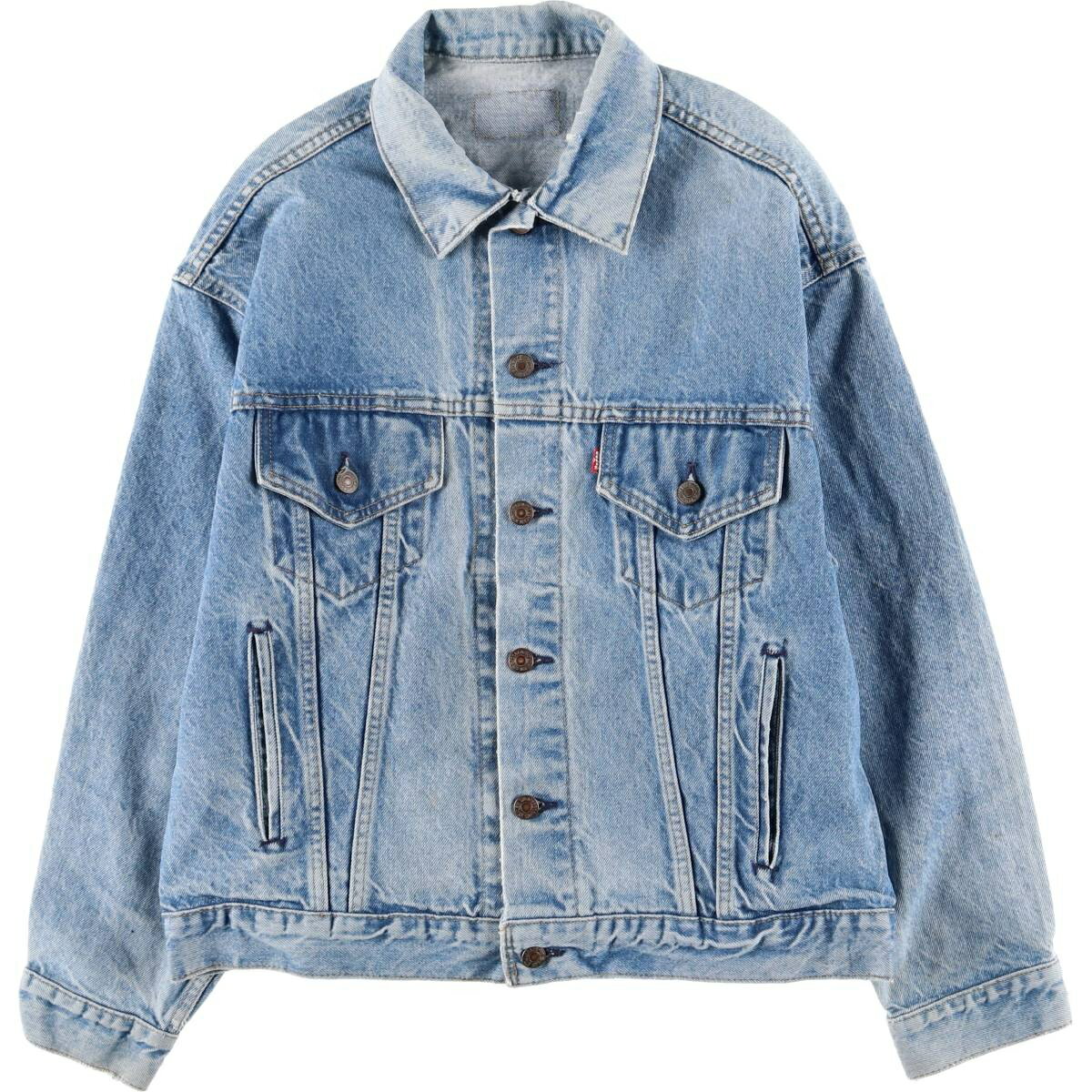 古着 90'S リーバイス Levi's 70507-0214 魚柄 デニムジャケット Gジャン USA製 メンズM相当 ヴィンテージ /eaa595849 【中古】 【251117】 【SS2603_10】 ブルー系 春秋冬