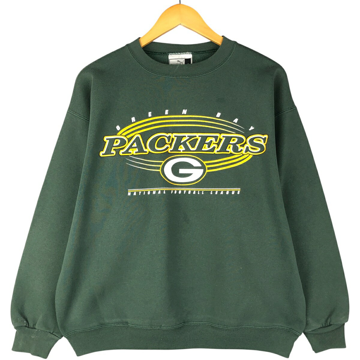 古着 プーマ PUMA NFL GREEN BAY PACKERS グリーンベイパッカーズ プリントスウェットシャツ トレーナー メンズL相当 ヴィンテージ /ea..