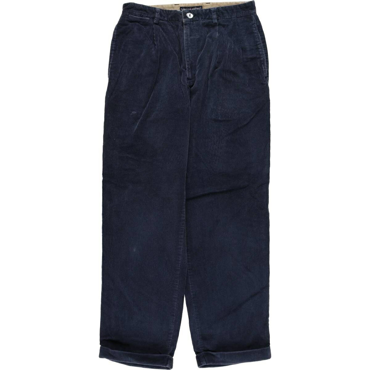 樂天商城 - 古着 00'S トミーヒルフィガー TOMMY HILFIGER 太畝 ワンタック コーデュロイパンツ メンズw32相当 /eaa596127 【中古】 【251211】 【CF2512】 ネイビー系 春夏秋冬