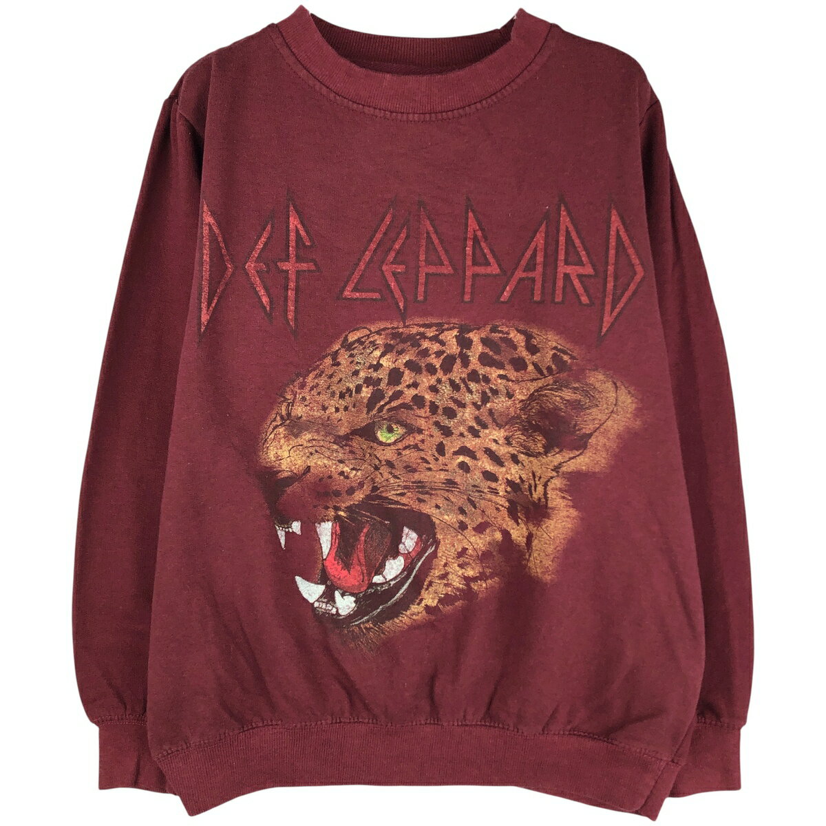 Other - 古着 DEF LEPPARD デフレパード レオパード柄 ヒョウ柄 バンド スウェットシャツ トレーナー メンズM相当 /eaa596305 【中古】 【251210】 【NH-2508】 レッド系 春夏秋冬
