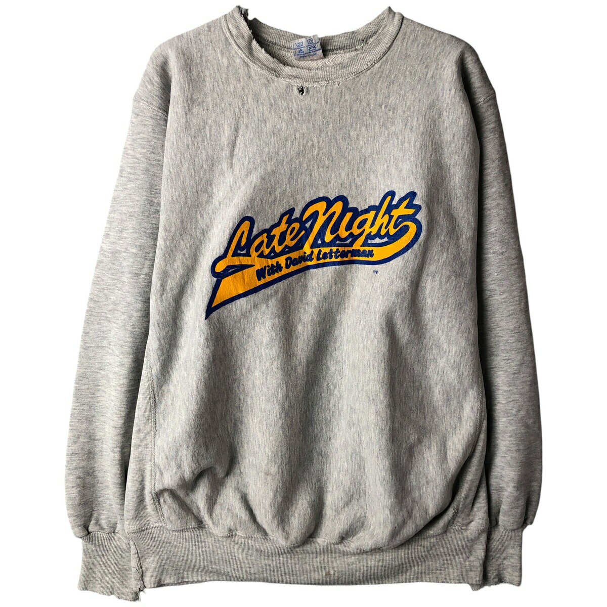 古着 90'S MVP Late Show with David Letterman プリントスウェットシャツ トレーナー USA製 メンズL相当 ヴィンテージ /eaa596356 【中古】 【251222】 【NH-2508】