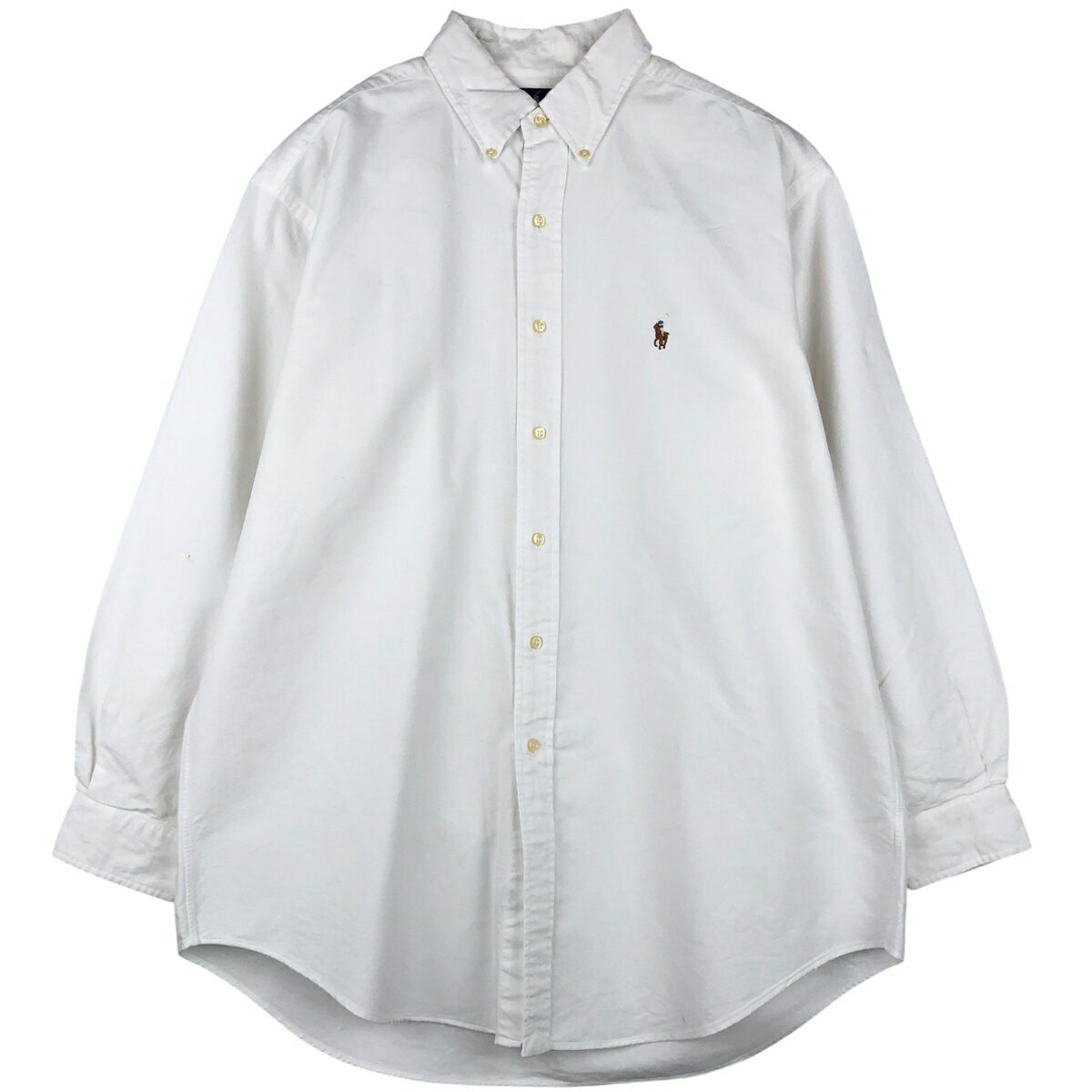 Rakuten - 古着 ラルフローレン Ralph Lauren YARMOUTH 長袖 ボタンダウンシャツ メンズL相当 /eaa596570 【中古】 【251213】 【NH-2508】 ホワイト系 春夏秋冬