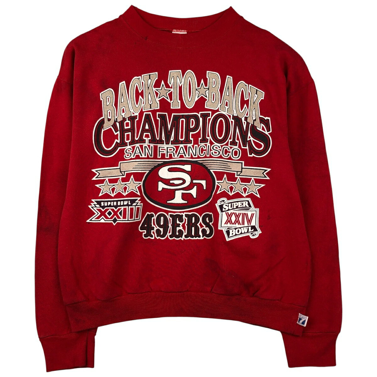 乐天商城 - 古着 LOGO7 NFL SAN FRANCISCO 49ERS サンフランシスコ フォーティーナイナーズ プリントスウェットシャツ トレーナー メンズM相当 ヴィンテージ /eaa596797 【中古】 【251223】 【CF2512】 【NH-2508】 【SS2606_10】