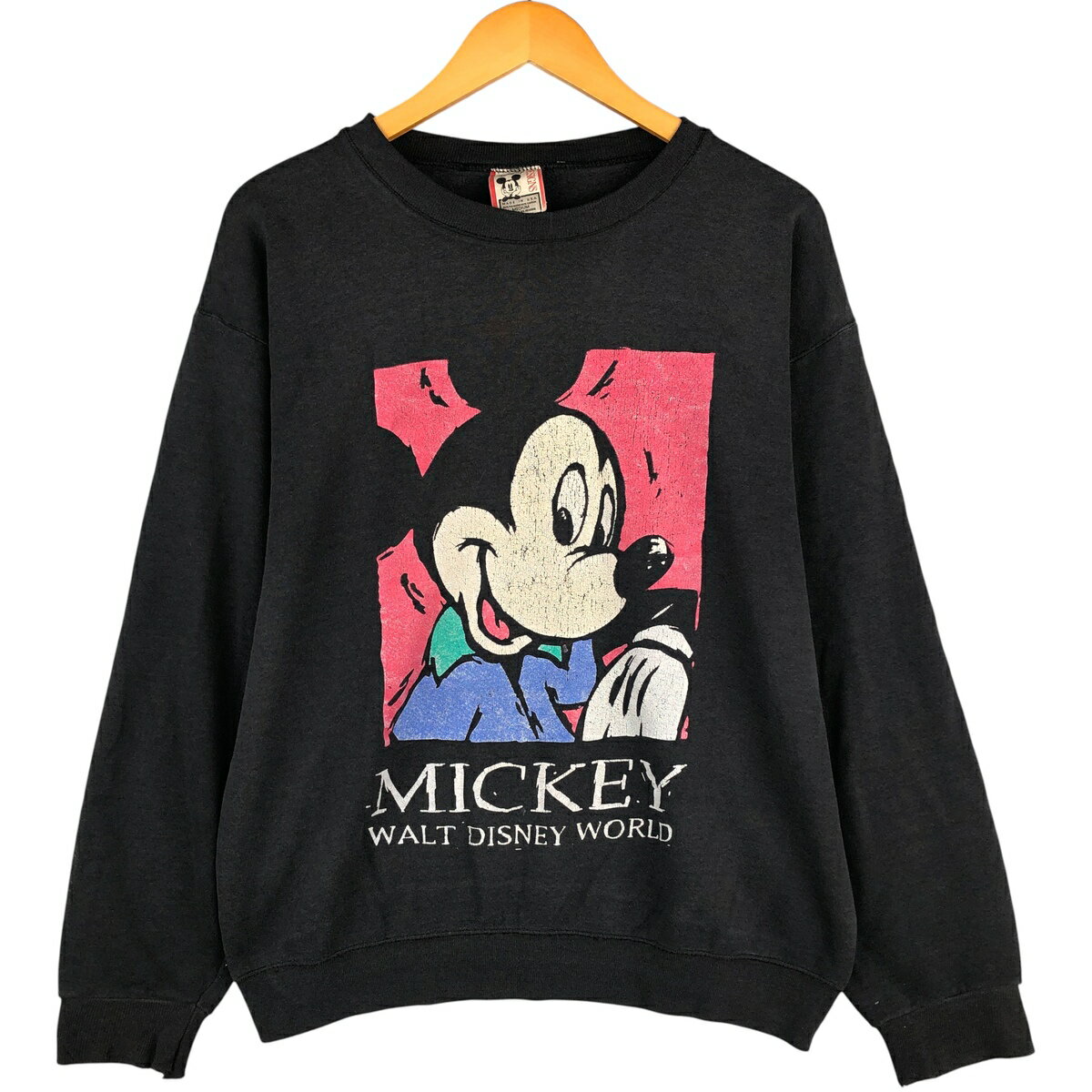古着 90'S ディズニー DISNEY MICKEY MOUSE ミッキーマウス キャラクタースウェットシャツ トレーナー USA製 メンズM相当 ヴィンテージ /eaa596814 【中古】 【251202】
