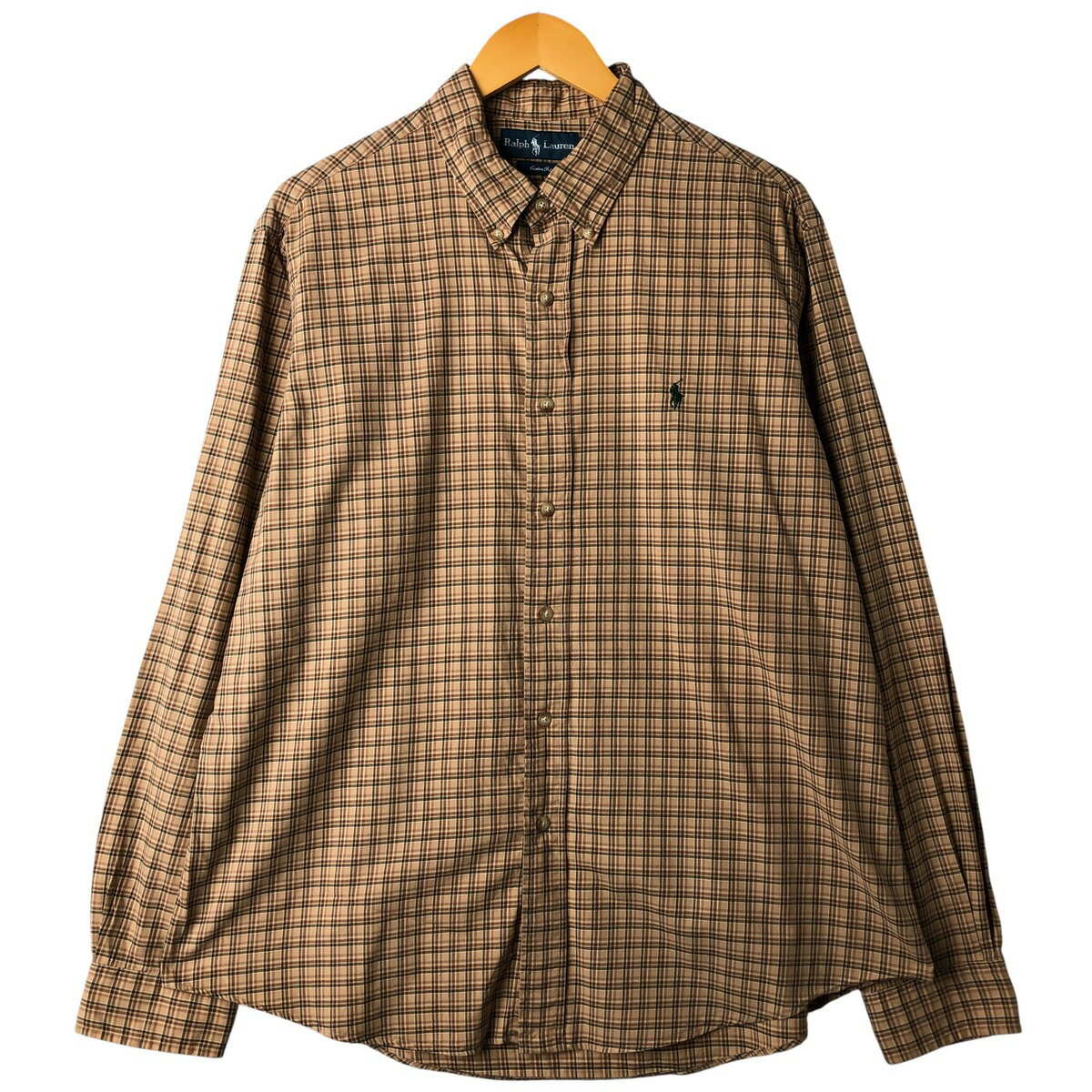 乐天商城 - 古着 ラルフローレン Ralph Lauren CUSTOM FIT 長袖 ボタンダウンチェックシャツ メンズXL相当 /eaa597067 【中古】 【251228】 【SS2606_10】