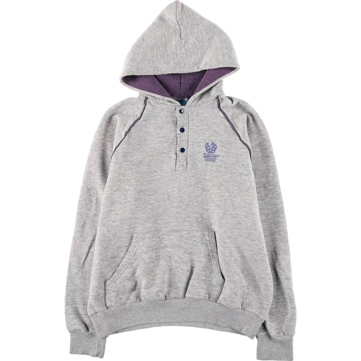 古着 80'S ディズニー Disney EPCOT CENTER エプコットセンター スウェットハーフボタンパーカー USA製 メンズL相当 /eaa597193 【中古】 【251215】