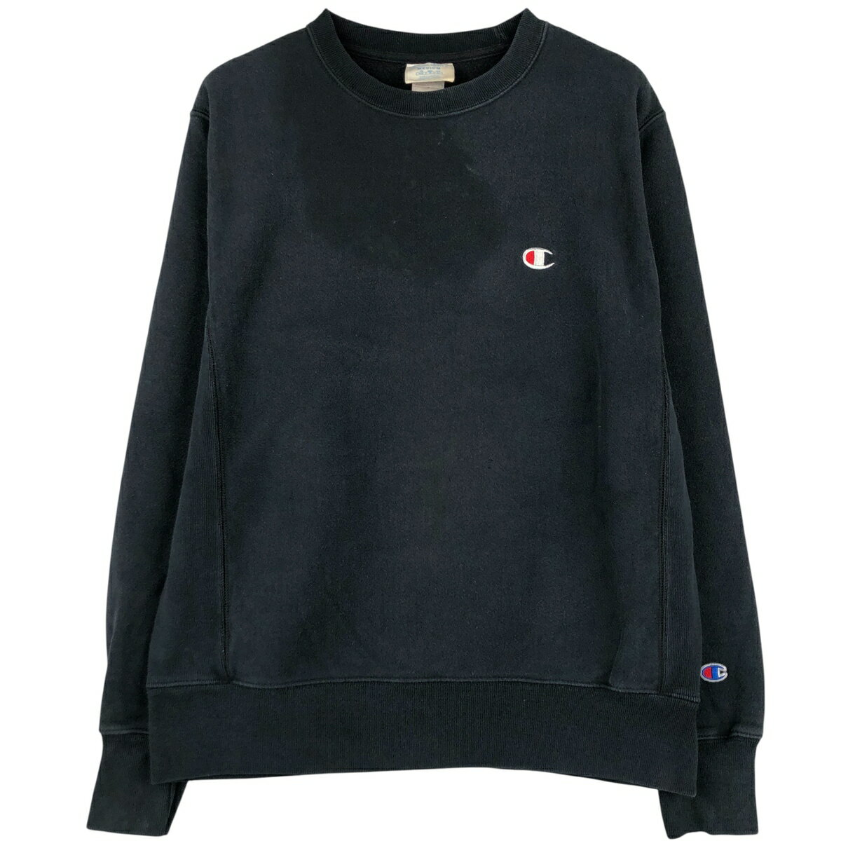 商品詳細 ブランド・Champion・チャンピオン・ 特徴・クルーネック(丸首)・長袖・ モデル/形状・REVERSE WEAVE リバースウィーブ・ワンポイントロゴスウェットシャツ トレーナー・ 素材・コットン:82%・ポリエステル:18%・ 色・ブラック系 黒色・ 柄・無地・ワンポイント・ 生産国・ホンジュラス製・ 年代 サイズ・表記サイズ:MEDIUM・着丈:63cm・身幅:55cm・肩幅:44cm・袖丈:60.5cm・ コンディション・C・ カテゴリ・メンズ・トップス・スウェット・トレーナー・ 商品番号・eaa597458・ 取扱店・ネットショップ・ スタッフコメントChampion REVERSE WEAVE リバースウィーブ ワンポイントロゴスウェットシャツ トレーナー / 商品番号 eaa597458 USEDですので使用感などございますが、まだまだご愛用していただけます。 古着という事をご理解の上ご注文よろしくお願いします。 【状態追記】 ●前、襟中央・襟下胸中央・右胸・右袖先に汚れ ●前、左腹部に擦れ ●後、左裾に糸引き ●後、左襟ぐり・背中中央・右腕に汚れ　　　　　　　　　　　　　　　　　　　　　　　　　　　　　　　　　　　　　　　　　　　　　　　　　　　　　　　　　　　　　　　　　　　　　　　　　　　　　　　　　　　　　　　　　　　　　　　　　　　　　　　　　　　　　　　　　　　　　　　　　　　　　　　　　　　　　　　　　　　　　　※状態は当社独自の基準です。 着用感表記サイズ着丈身幅肩幅袖丈 メンズMMEDIUM(※着用感、表記サイズは目安です。)63cm55cm44cm60.5cm ※測定値の若干の誤差はご了承下さい。サイズガイドはこちら ブランドChampionチャンピオン 特徴クルーネック(丸首) / 長袖 モデル/形状REVERSE WEAVE リバースウィーブ / ワンポイントロゴスウェットシャツ トレーナー 素材コットン:82% / ポリエステル:18% 色ブラック系 黒色 柄無地 / ワンポイント 生産国ホンジュラス製 年代- カテゴリトレーナー 商品番号eaa597458 取扱店ネットショップ 　　 チャンピオンの他の商品を見るトレーナーの他の商品を見る