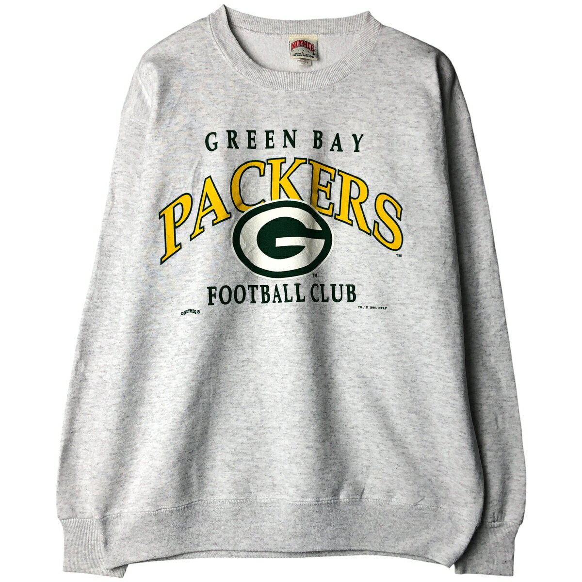 古着 90'S ナツメグ NUTMEG NFL GREEN BAY PACKERS グリーンベイパッカーズ プリントスウェットシャツ トレーナー USA製 メンズL相当 ヴィンテージ /eaa597635 【中古】 【251214】 【NH-2508】