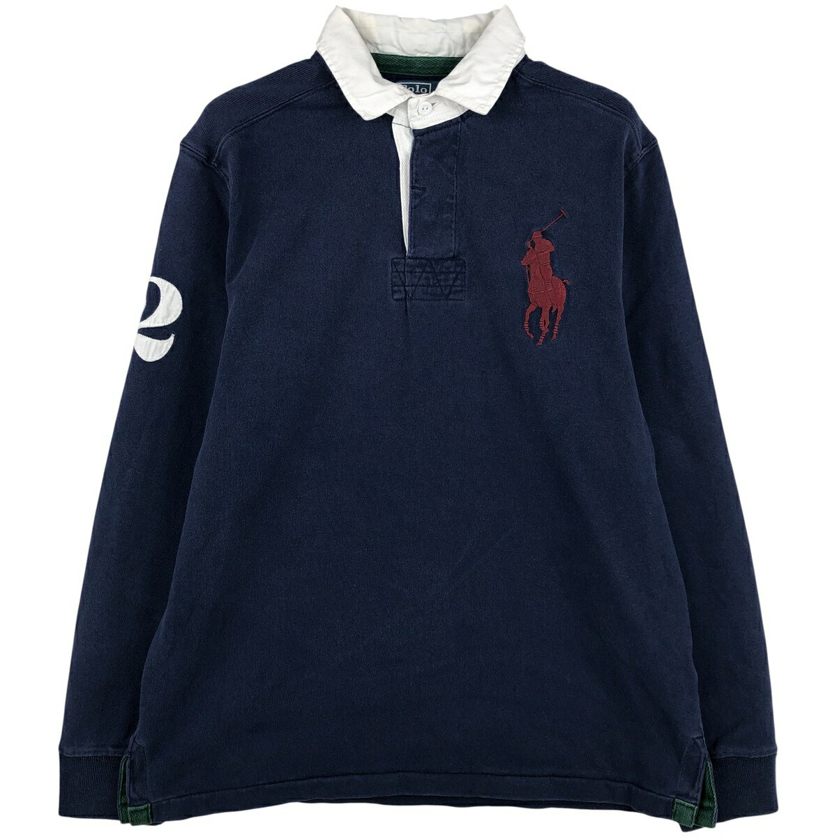 古着 ラルフローレン Ralph Lauren POLO by Ralph Lauren CUSTOM FIT ビッグポニー 長袖 ラガーシャツ メンズM相当 /eaa597687 【中古】 【251224】 【NH-2508】